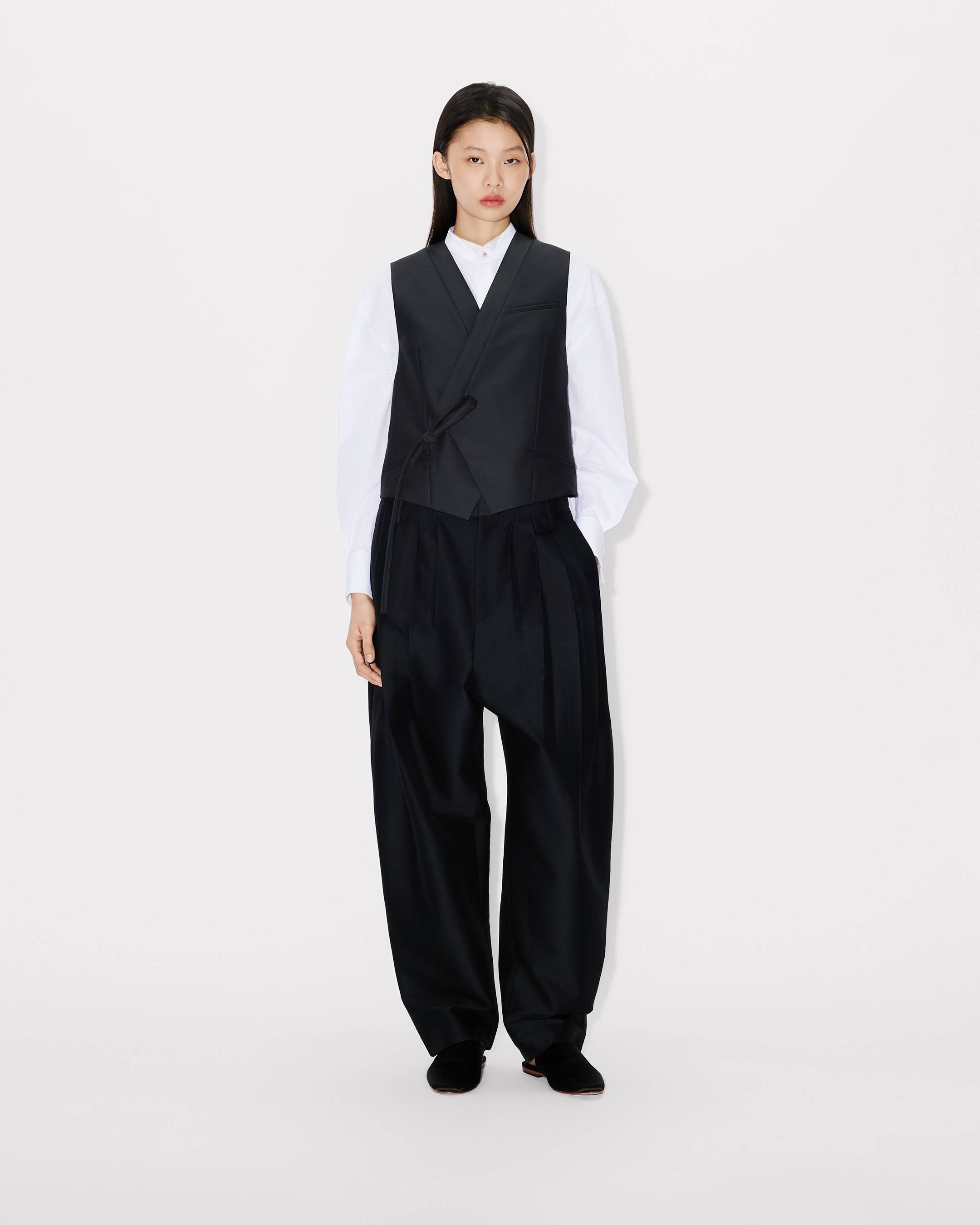 Kenzo Kimono Vest In Virgin Wool And Silk Women's