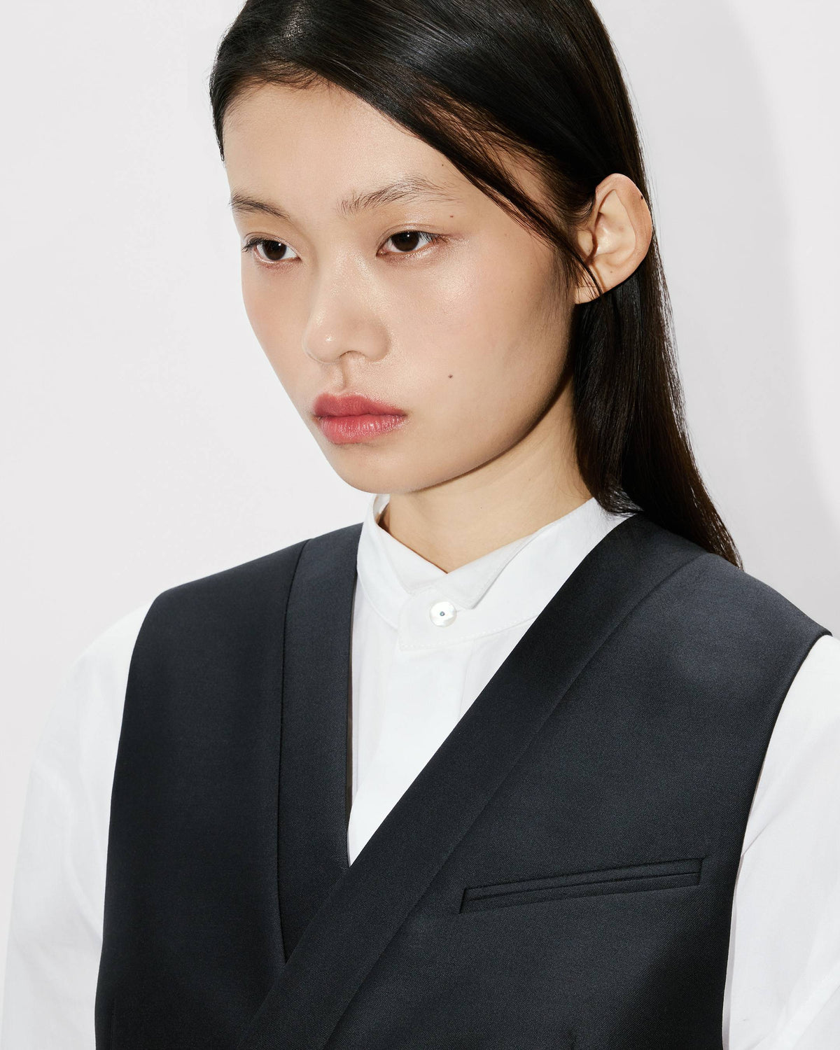 Kenzo Kimono Vest In Virgin Wool And Silk Women's