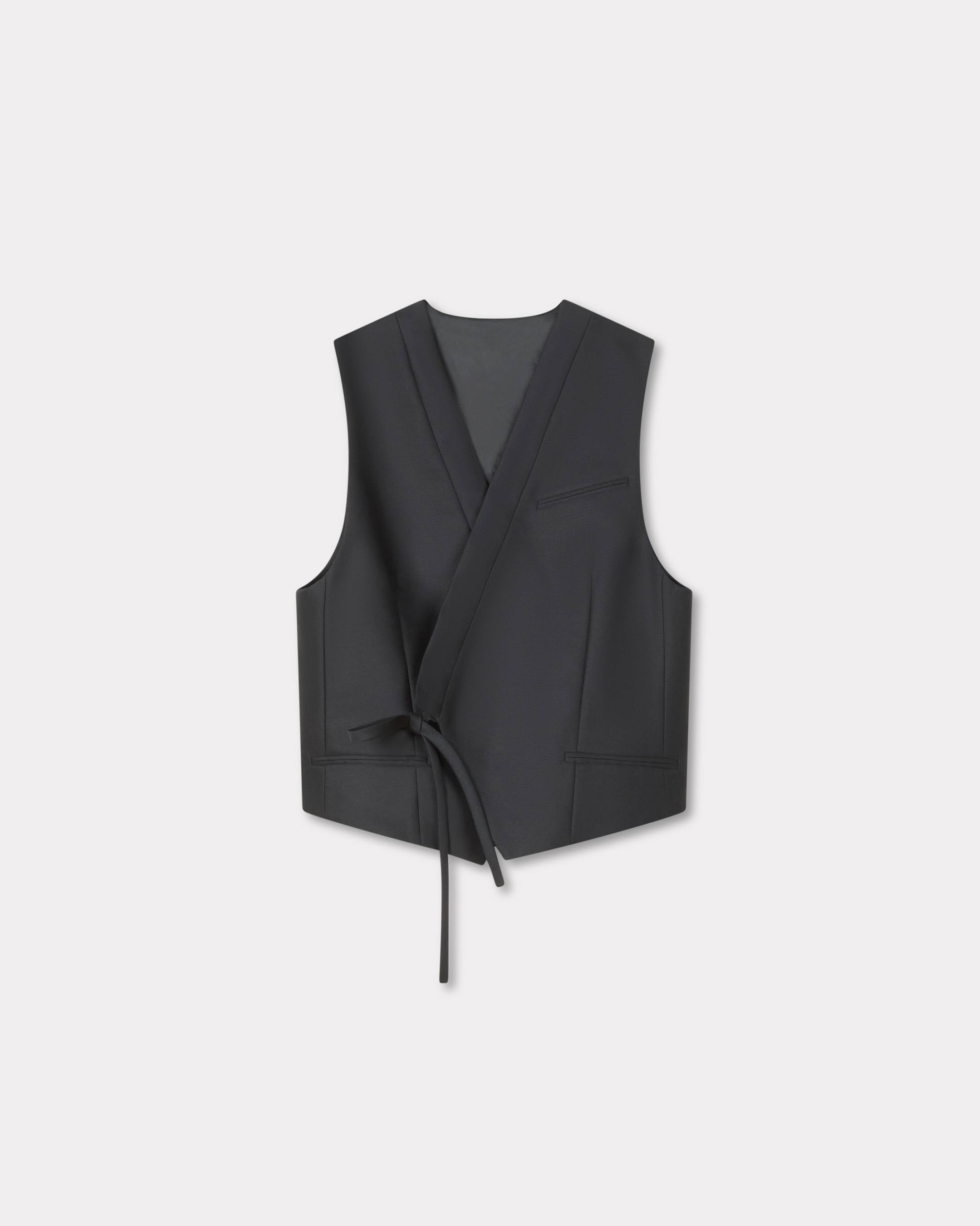 Kenzo Kimono Vest In Virgin Wool And Silk Women's