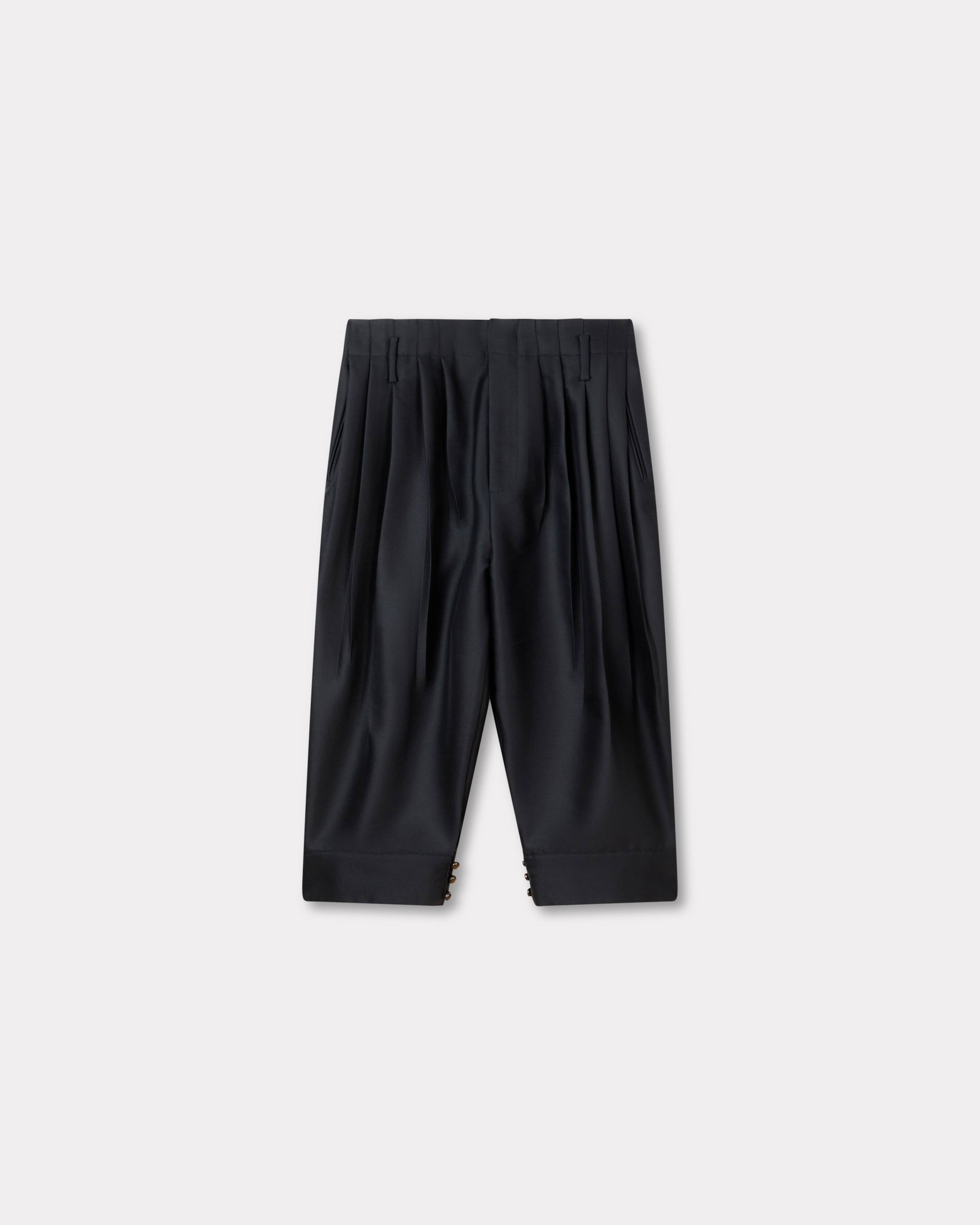 Kenzo Tailored Cropped Pleated Pants In Virgin Wool And Silk Women's
