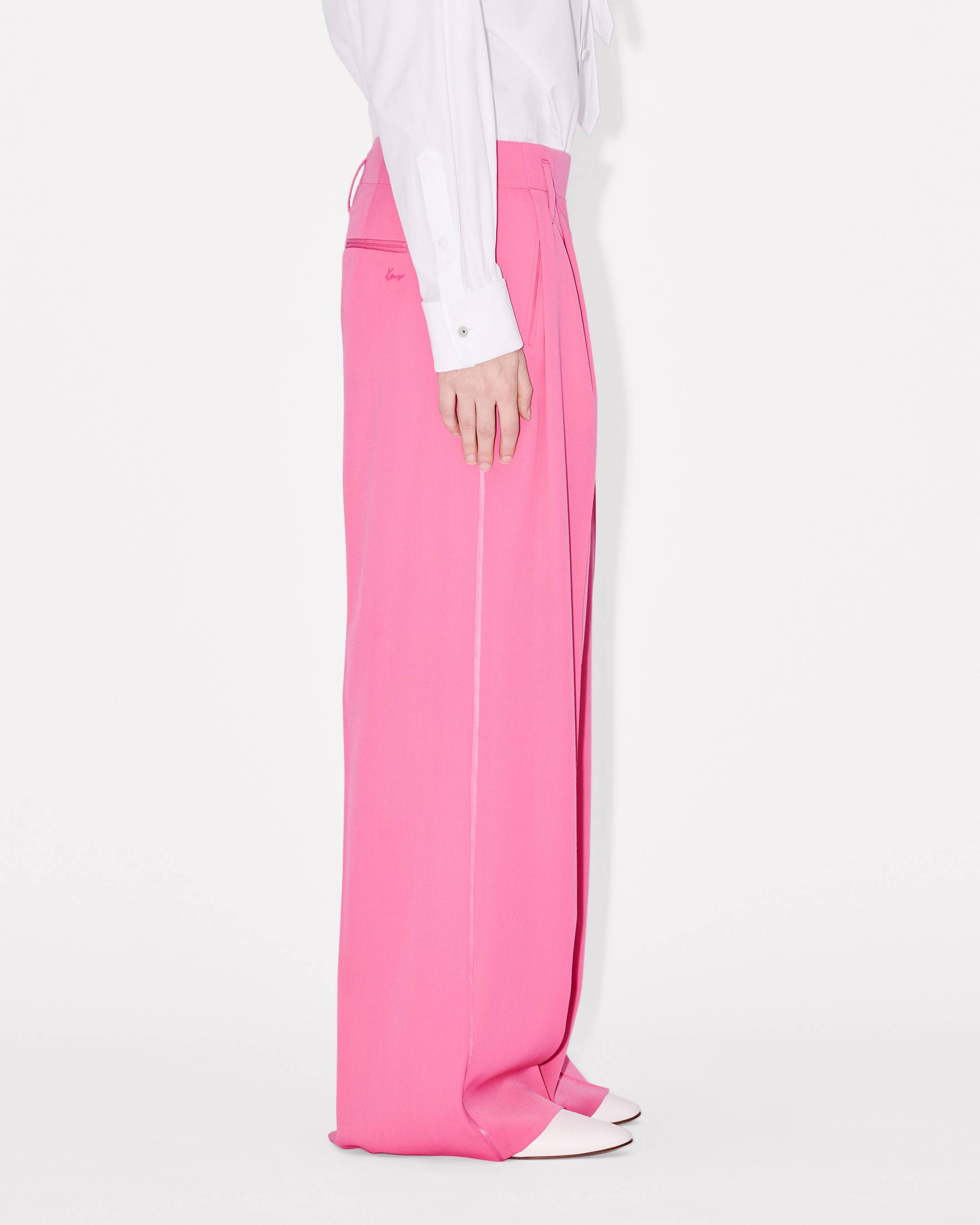 Kenzo Wide Leg Tailored Pants In Virgin Wool Women's