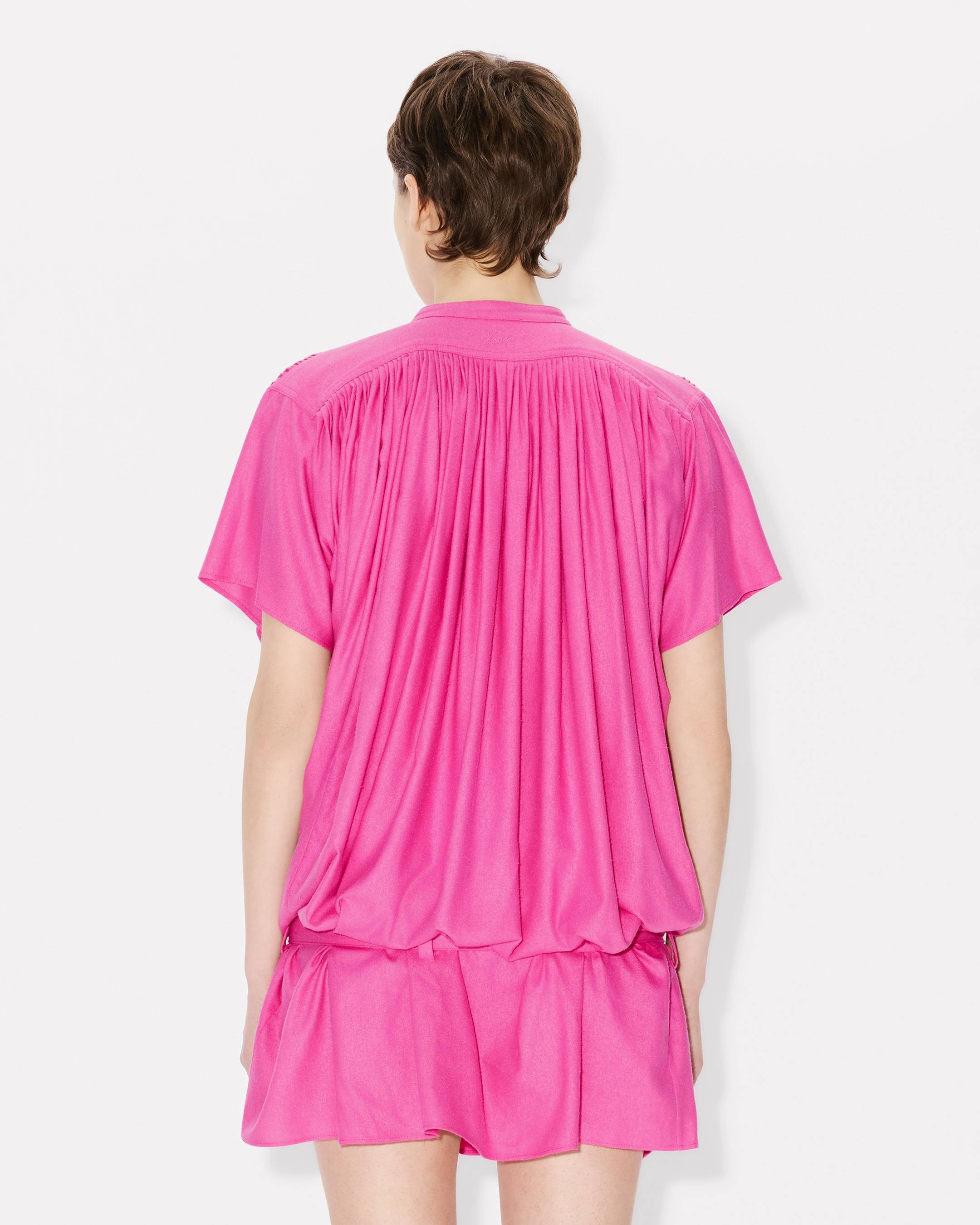 Kenzo Oversized Pleated Dress In Silk Floss Women's