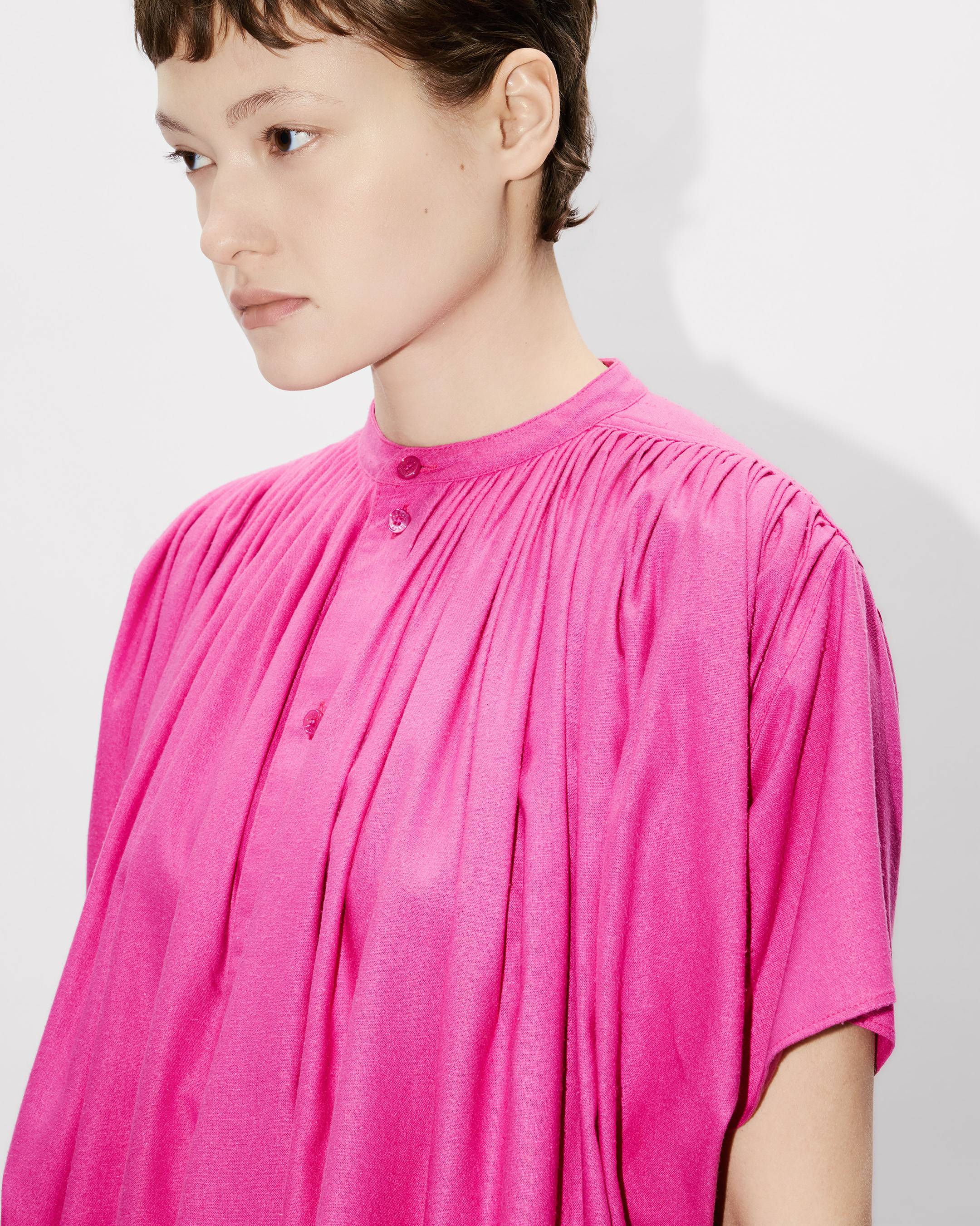 Kenzo Oversized Pleated Dress In Silk Floss Women's