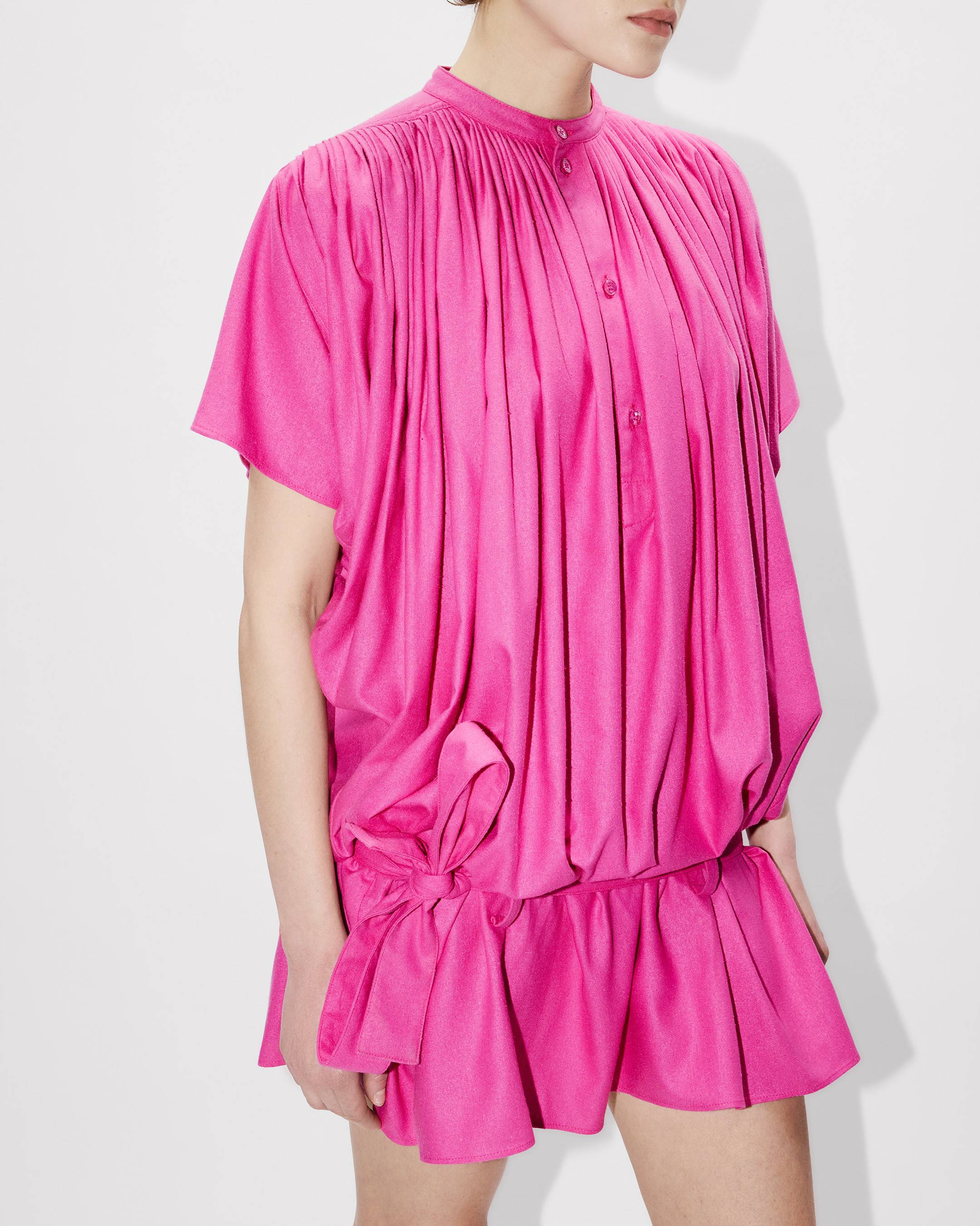 Kenzo Oversized Pleated Dress In Silk Floss Women's
