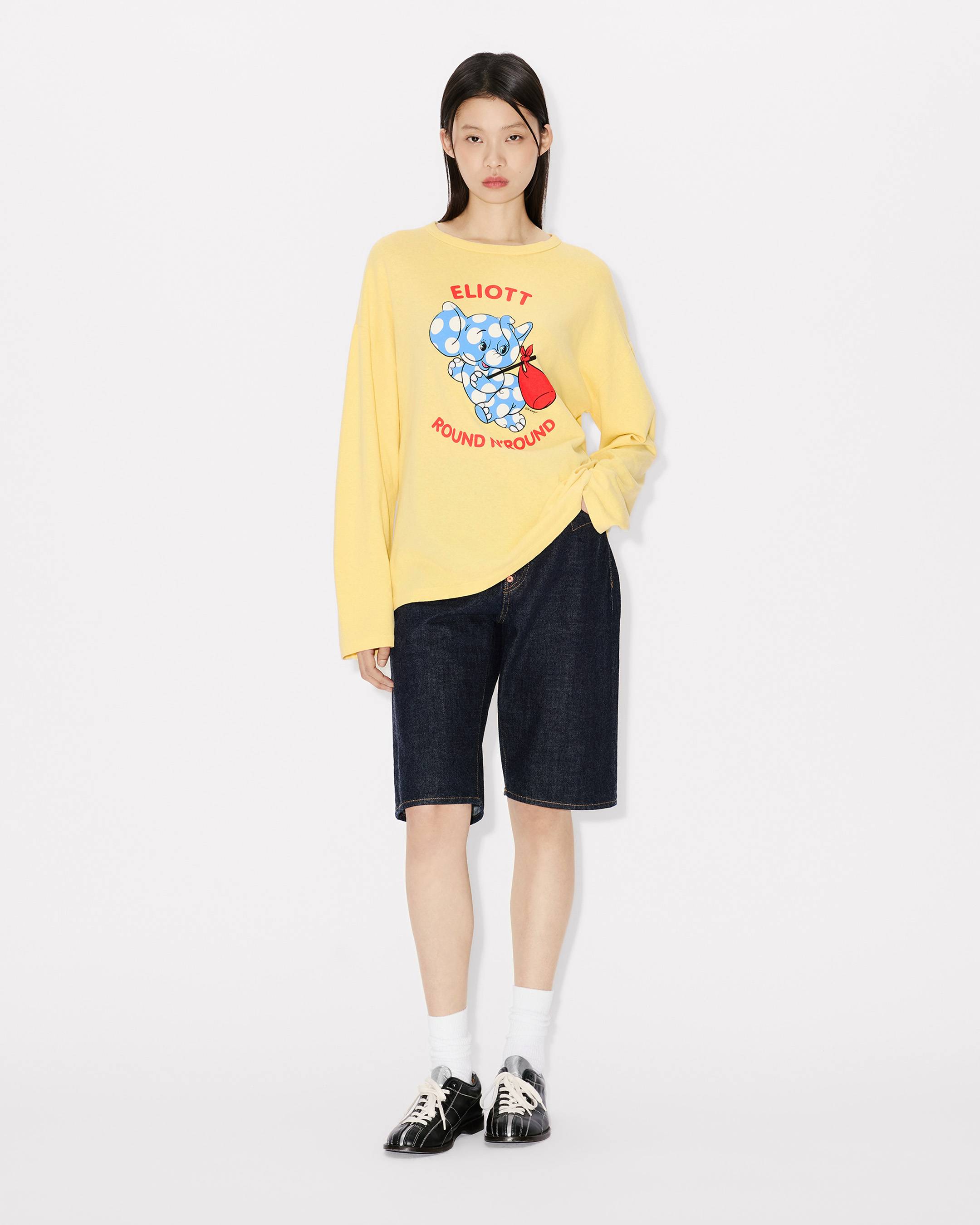 Kenzo Cartoon Long Sleeve Tshirt In Cotton Women's