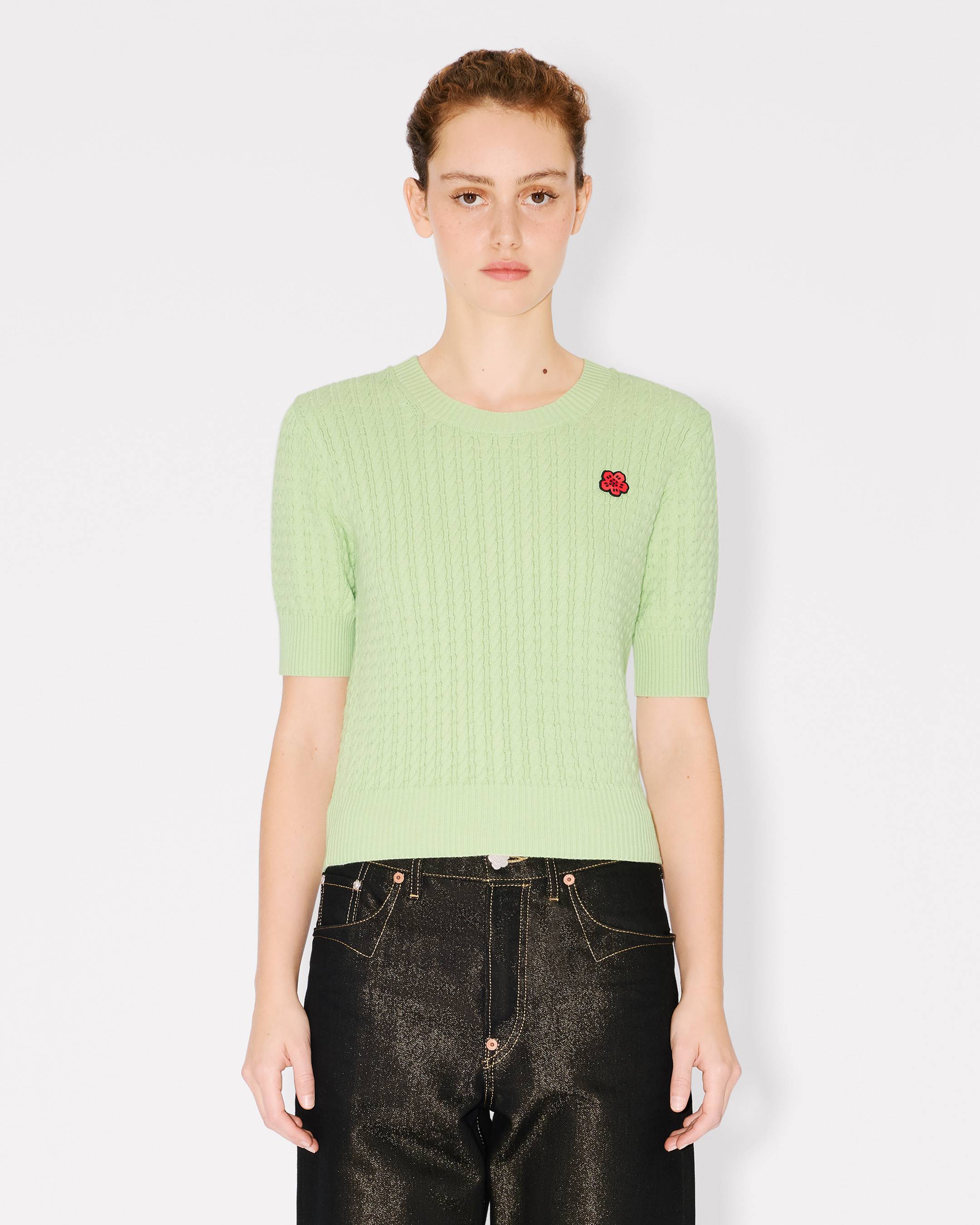 Kenzo Boke Flower Short Sleeve Top In Cotton Wool Women's