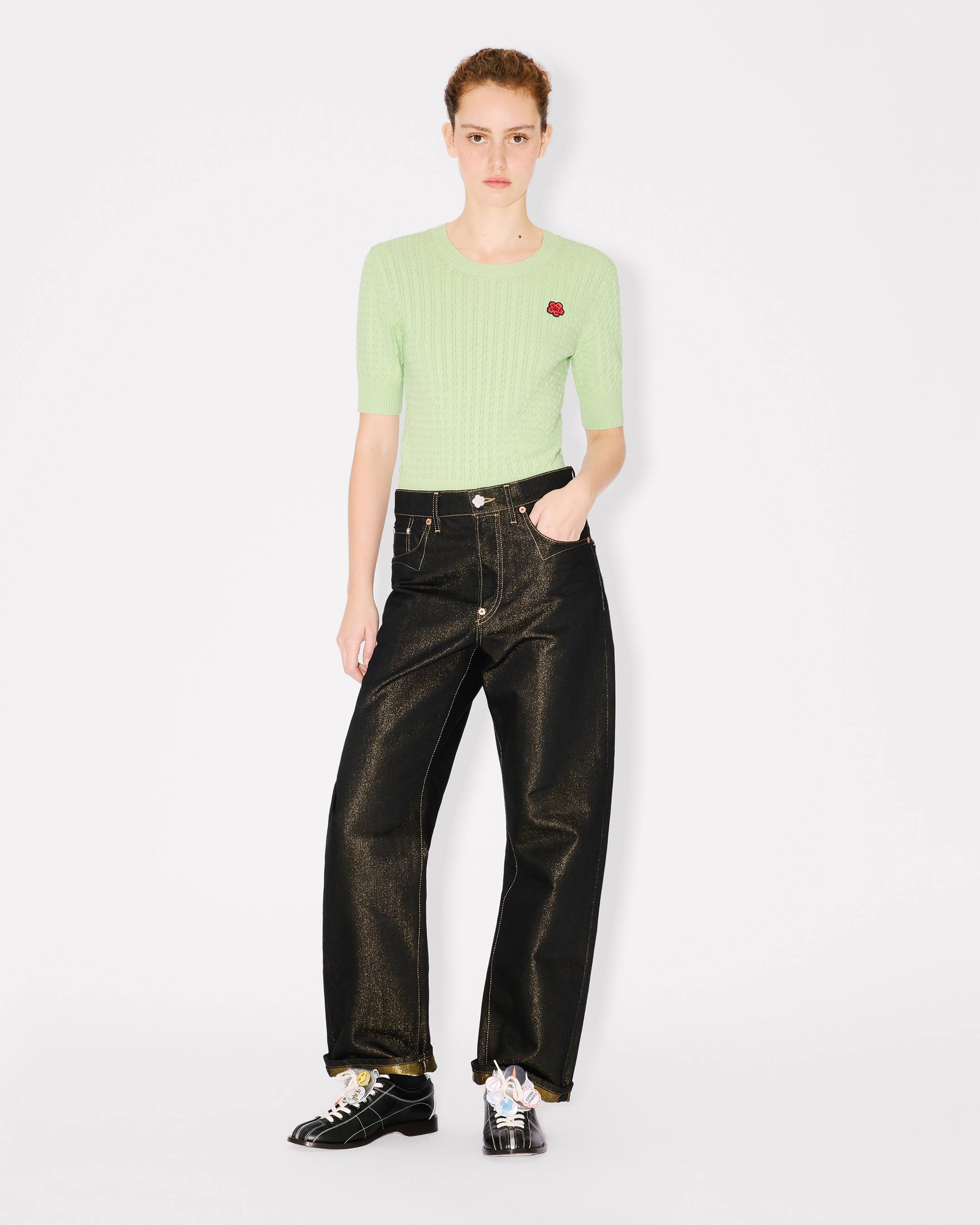 Kenzo Boke Flower Short Sleeve Top In Cotton Wool Women's