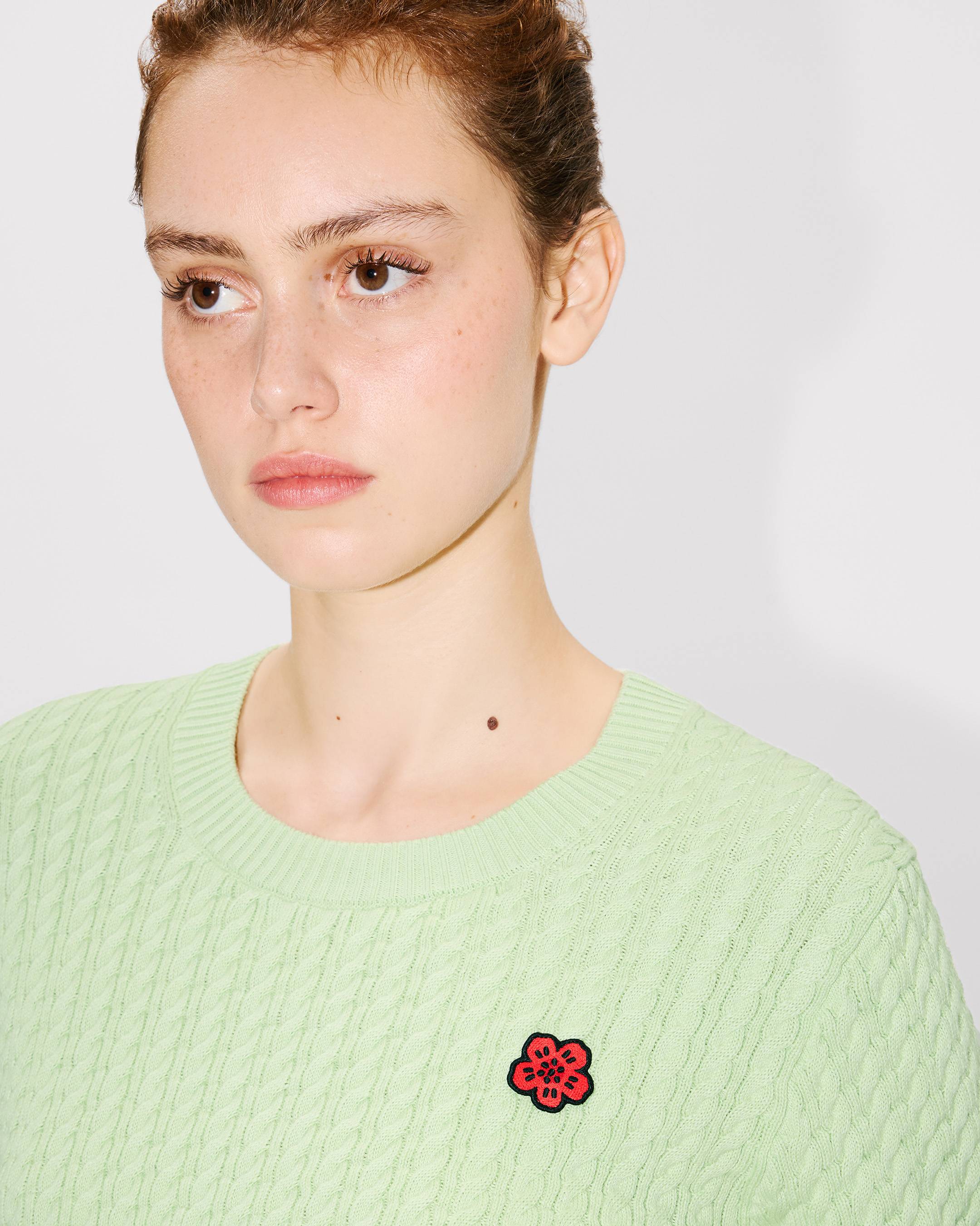 Kenzo Boke Flower Short Sleeve Top In Cotton Wool Women's