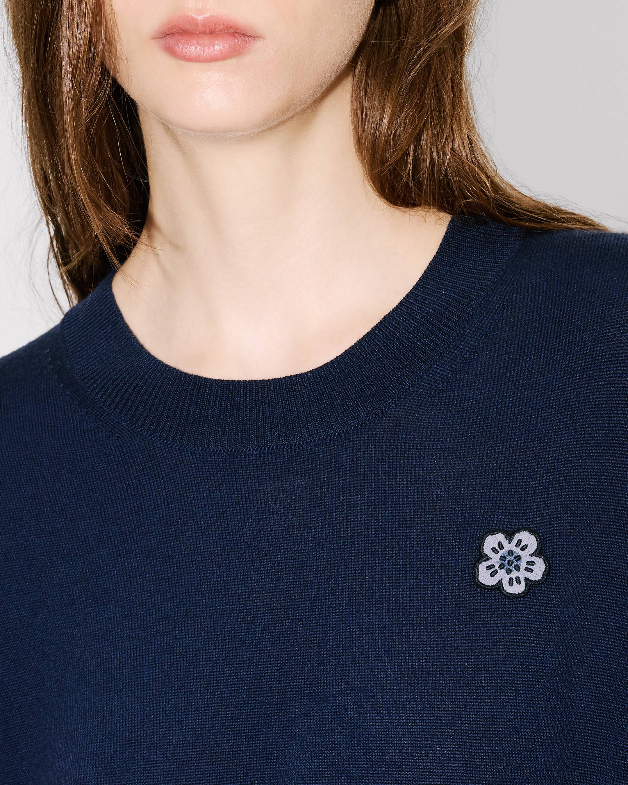Kenzo Boke Flower Short Sleeve Top In Merino Wool Women's