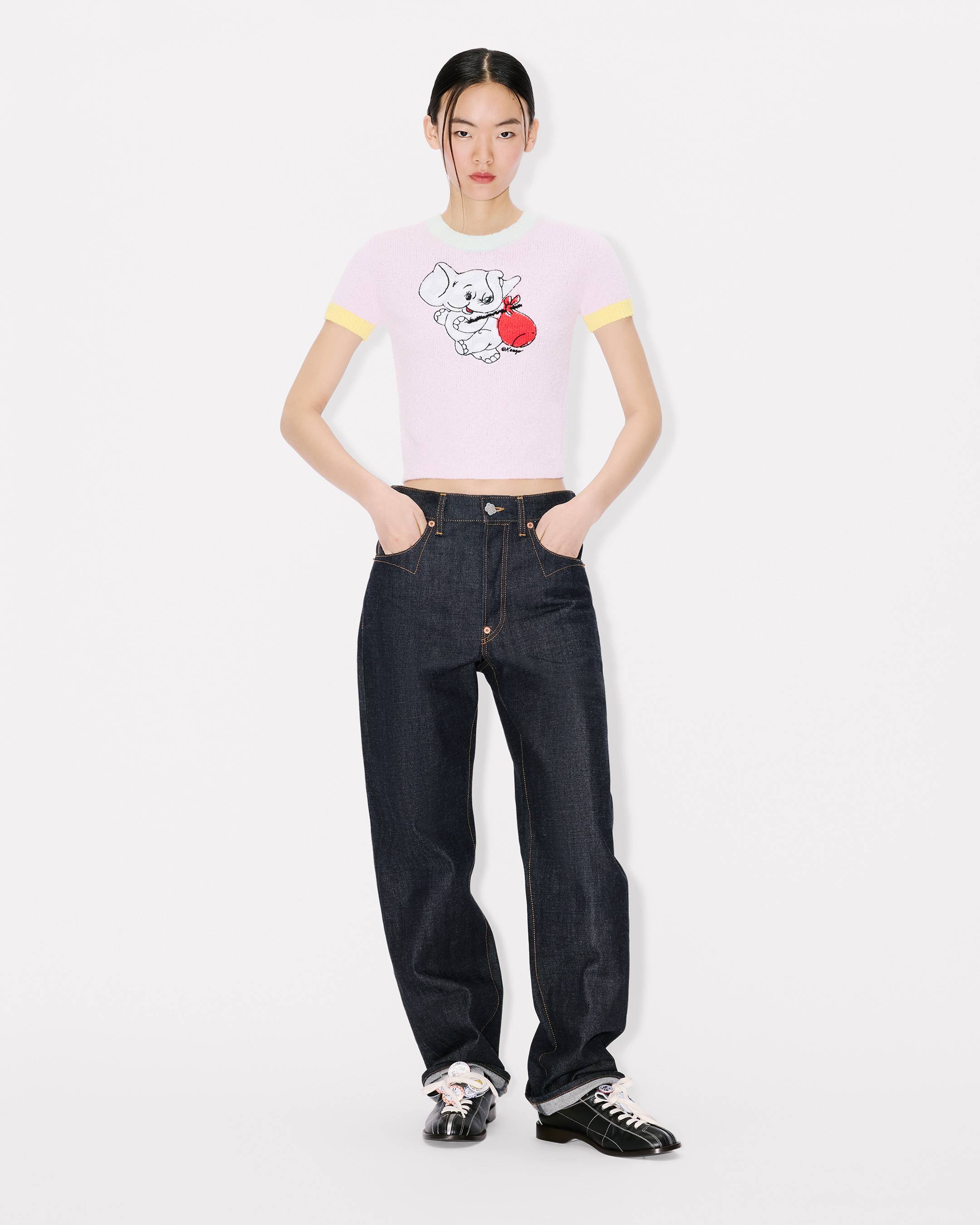 Kenzo Cartoon Cropped Top In Spongy Cotton Women's