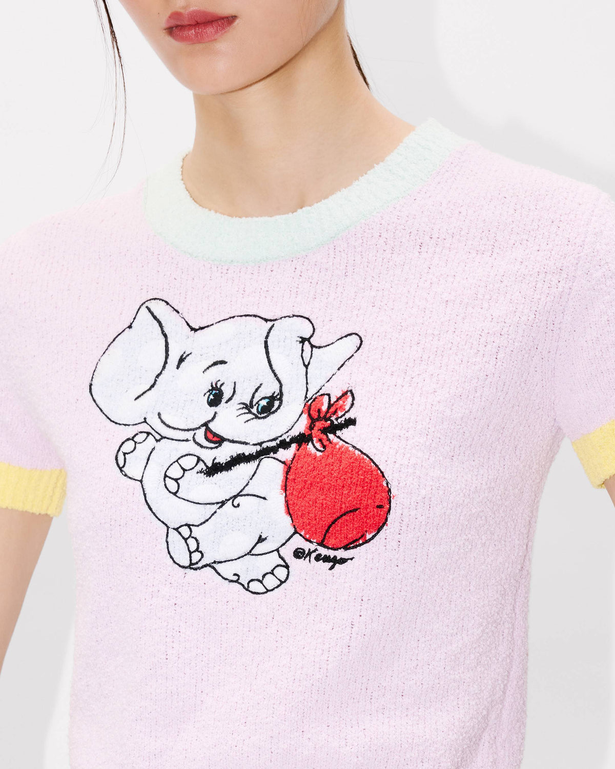Kenzo Cartoon Cropped Top In Spongy Cotton Women's