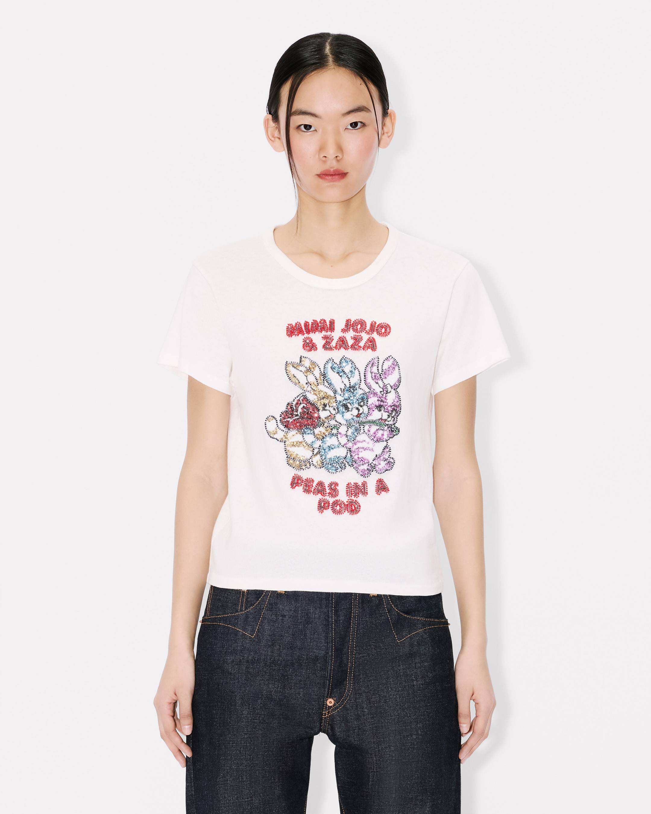 Kenzo Cartoon Embroidered Tshirt In Cotton Women's