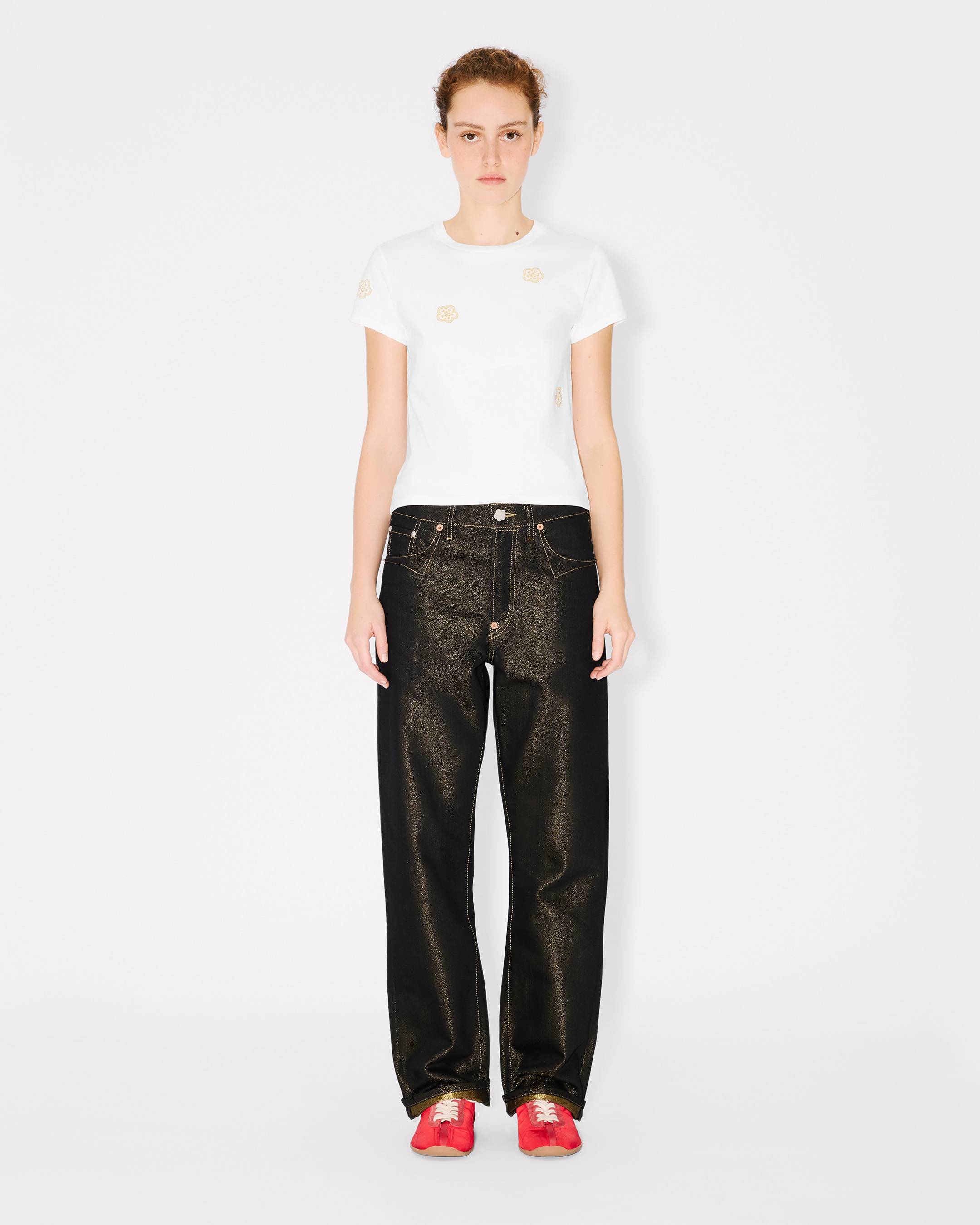 Kenzo Multi Boke Flower Embroidered Tshirt In Cotton Women's