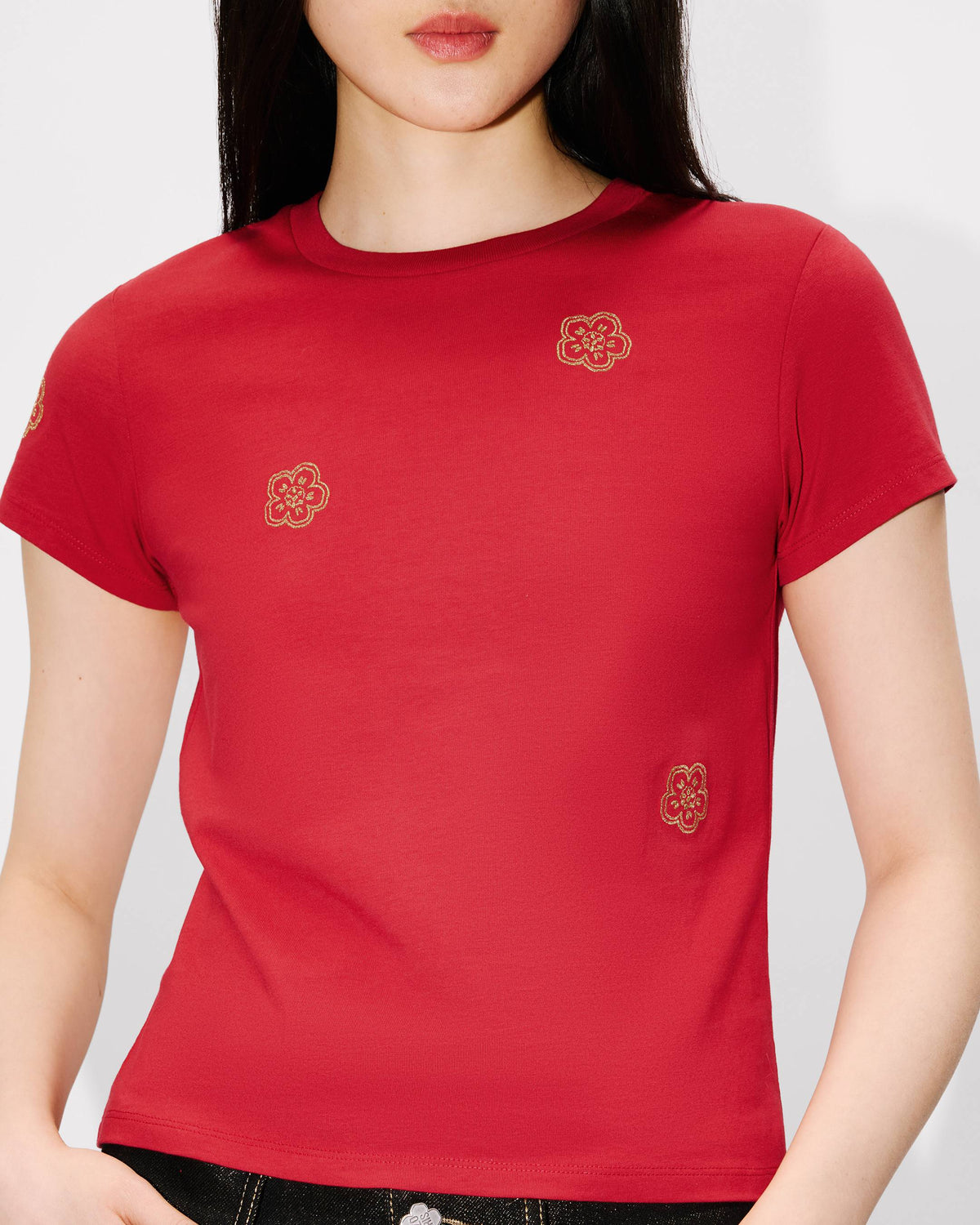 Kenzo Multi Boke Flower Embroidered Tshirt In Cotton Women's