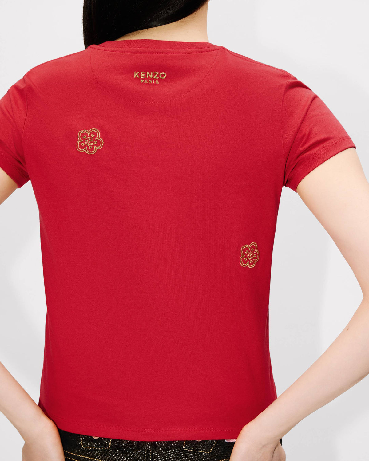Kenzo Multi Boke Flower Embroidered Tshirt In Cotton Women's