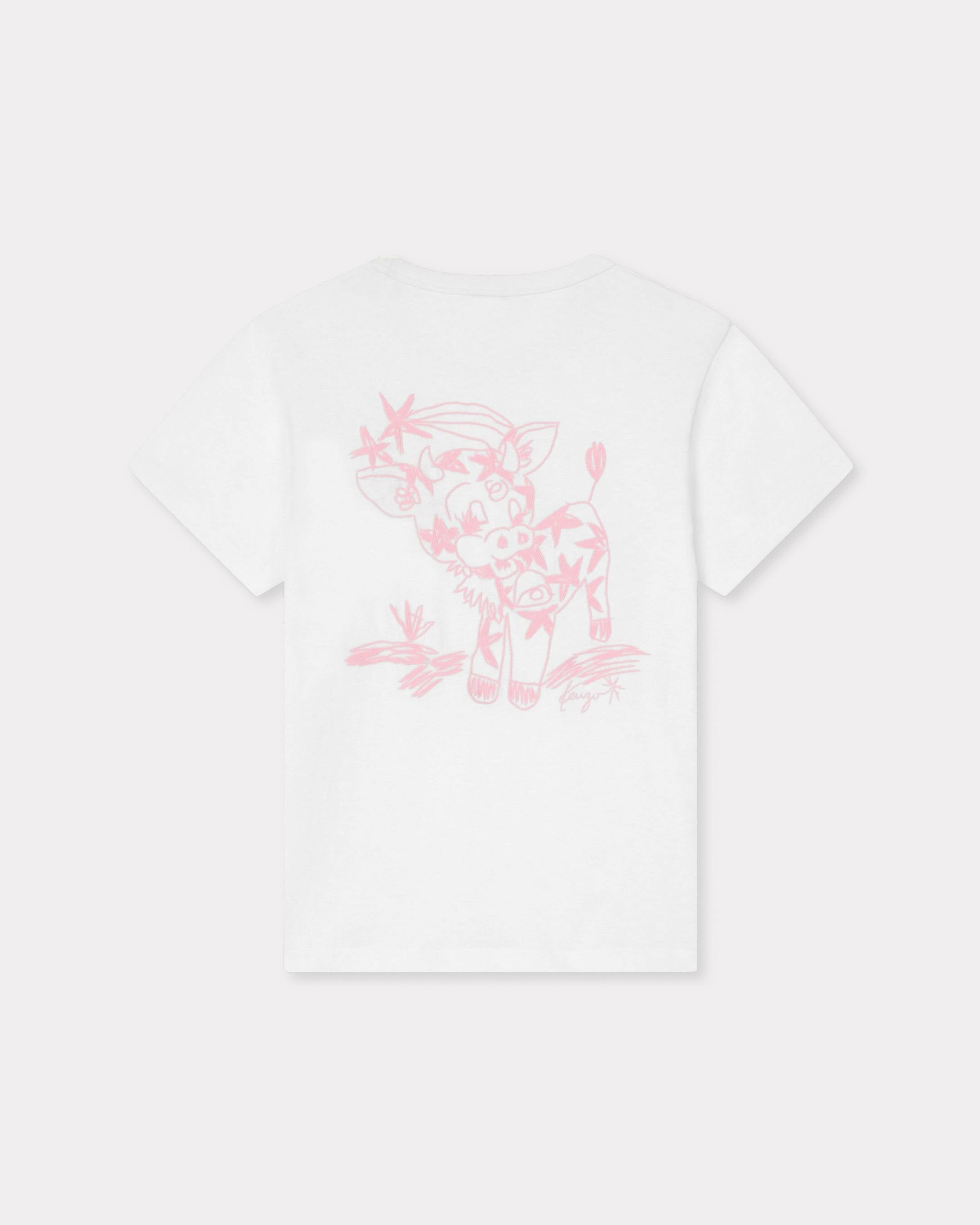 Kenzo Cartoon Embroidered Tshirt In Cotton Women's