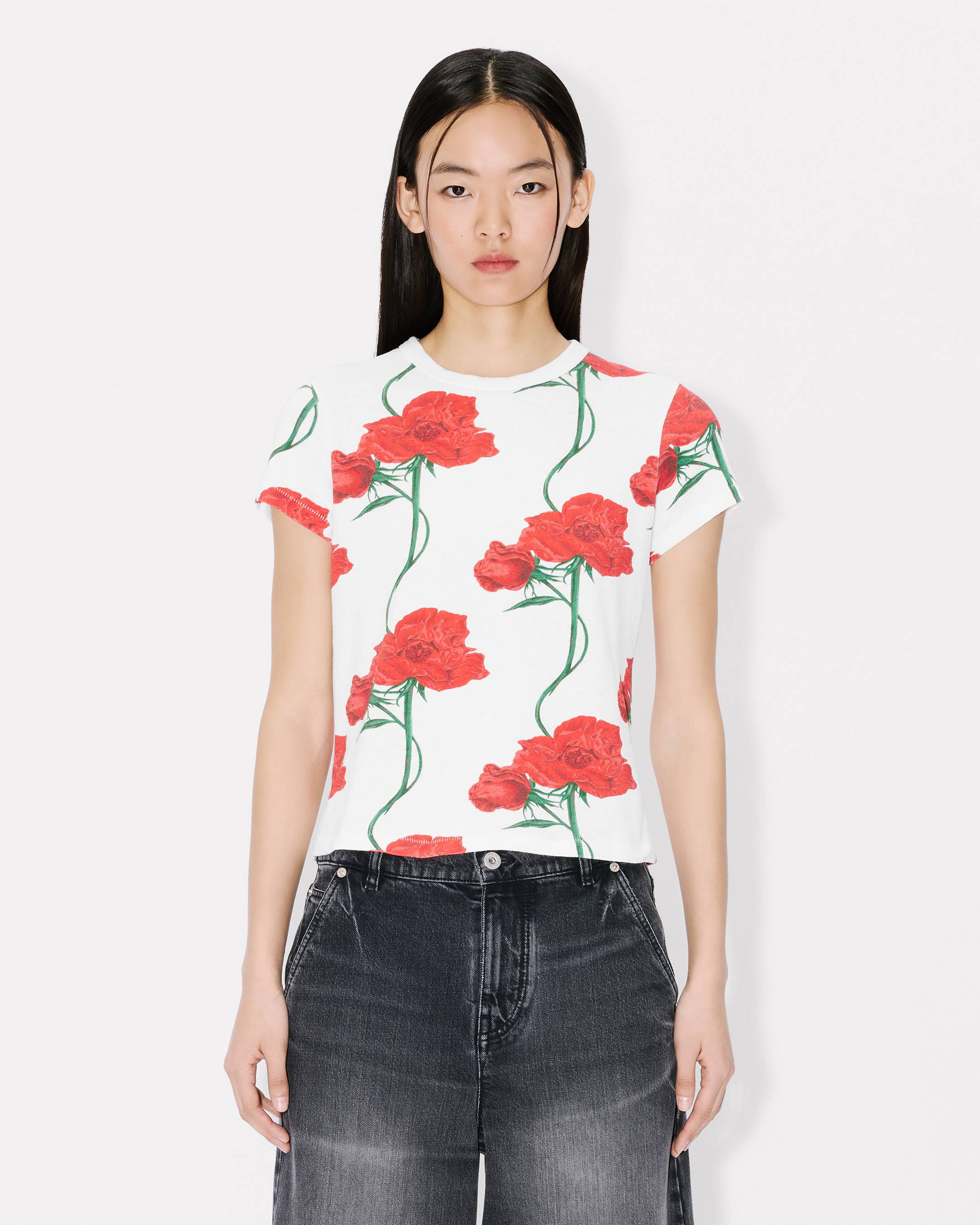 Kenzo Archive Rose Tshirt In Cotton Women's