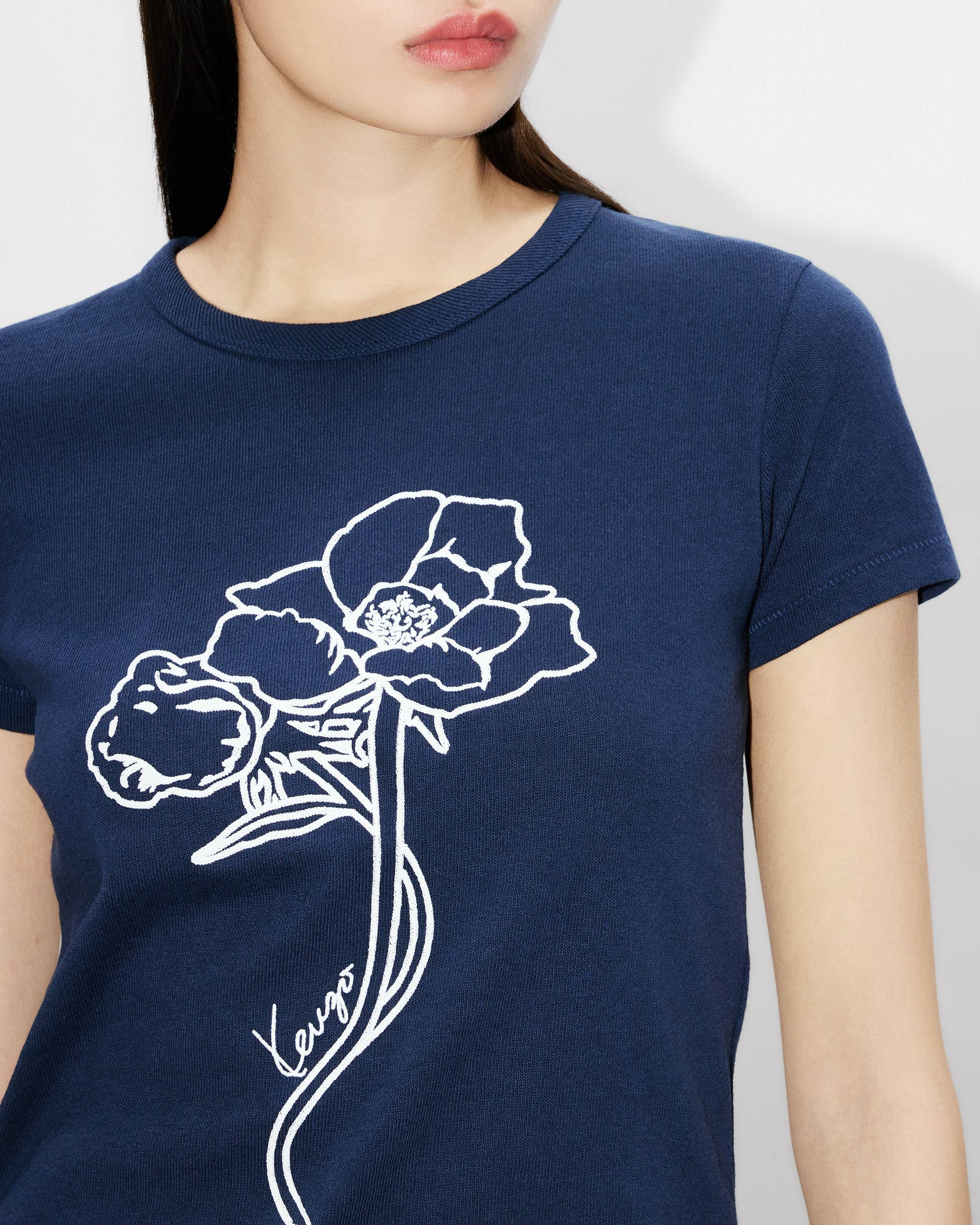 Kenzo Archive Rose Outlined Tshirt In Cotton Women's
