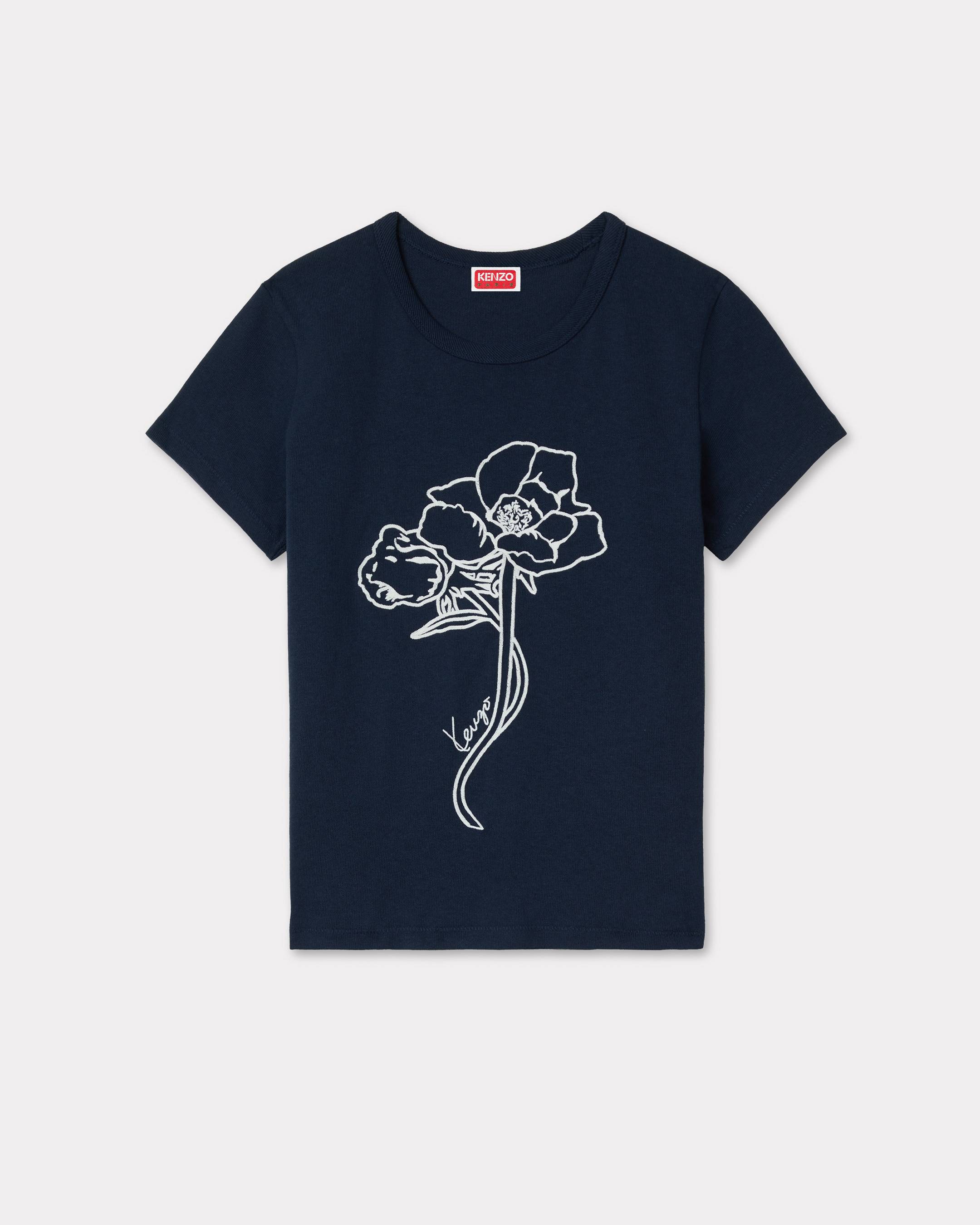 Kenzo Archive Rose Outlined Tshirt In Cotton Women's