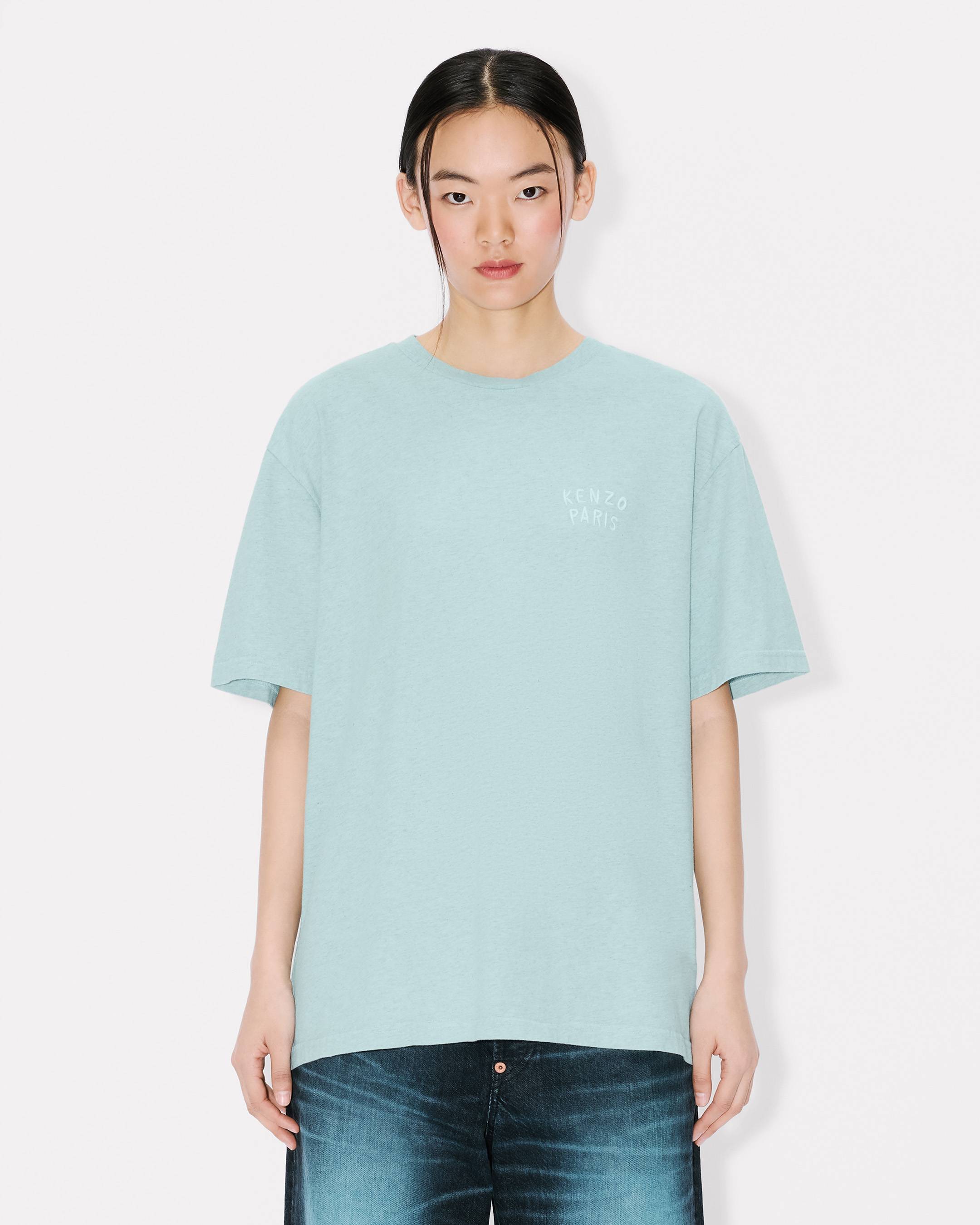 Kenzo Boke Heart Embroidered Loose Tshirt In Cotton Women's