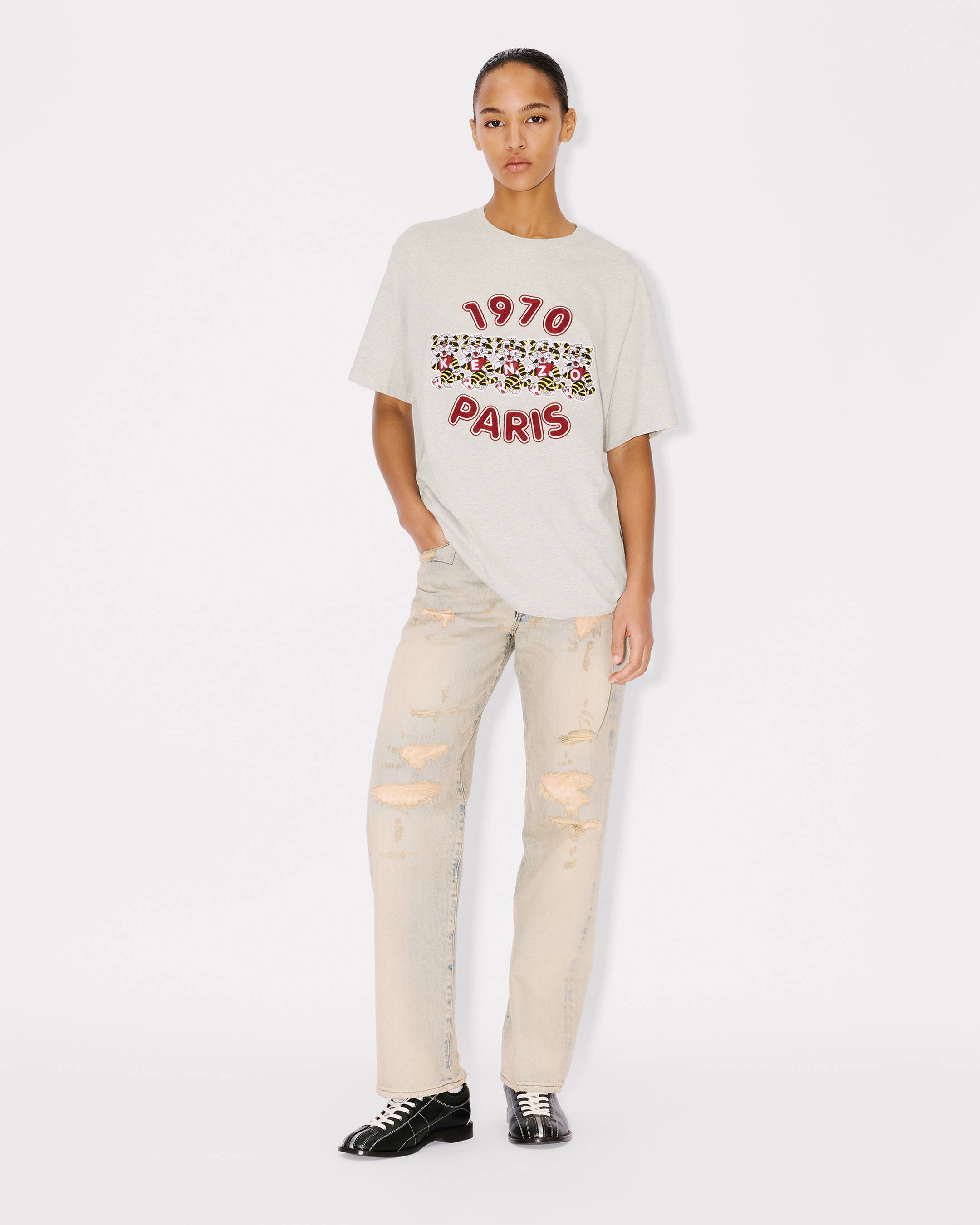 Kenzo Wild Tiger Embroidered Loose Tshirt In Cotton Women's