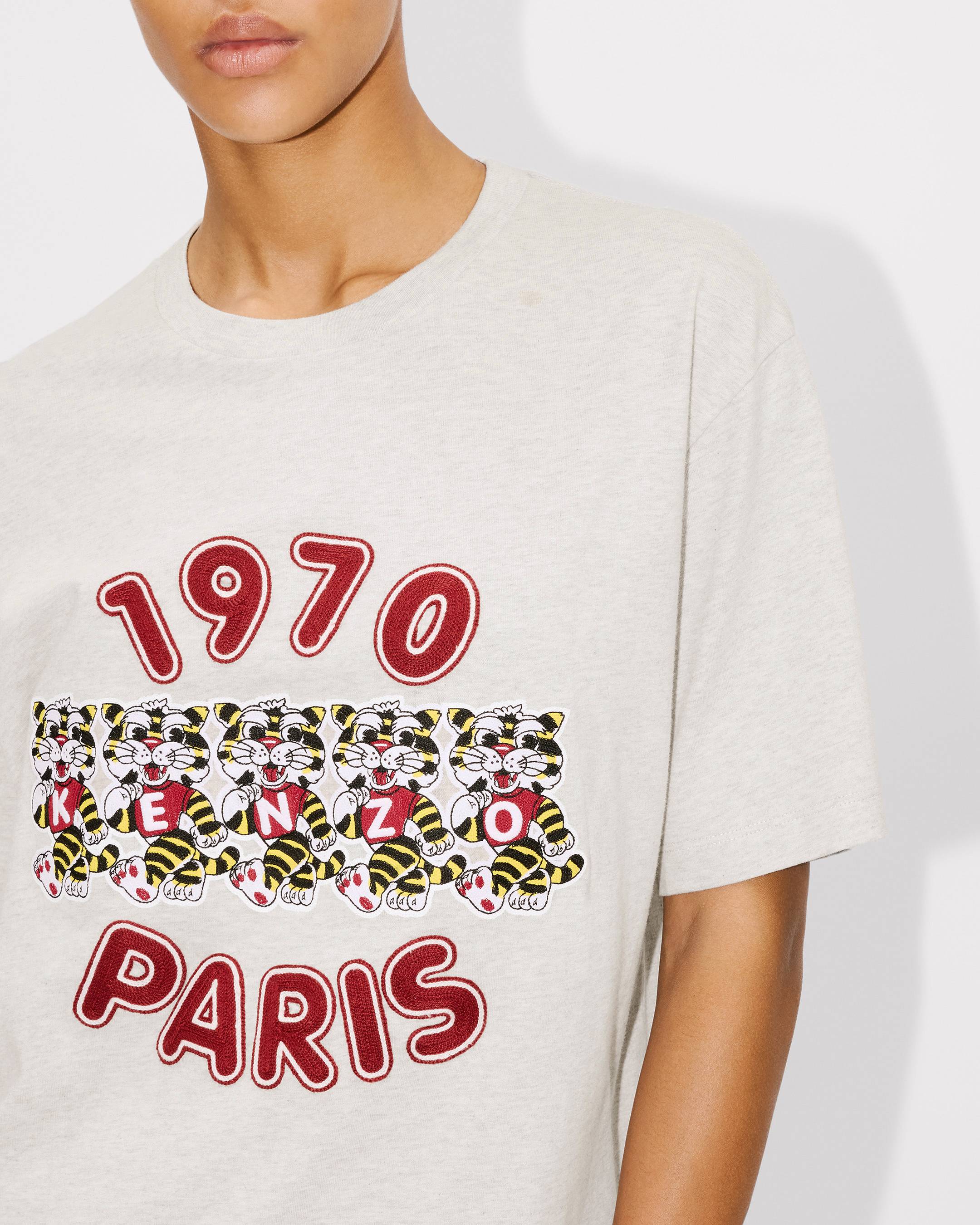 Kenzo Wild Tiger Embroidered Loose Tshirt In Cotton Women's