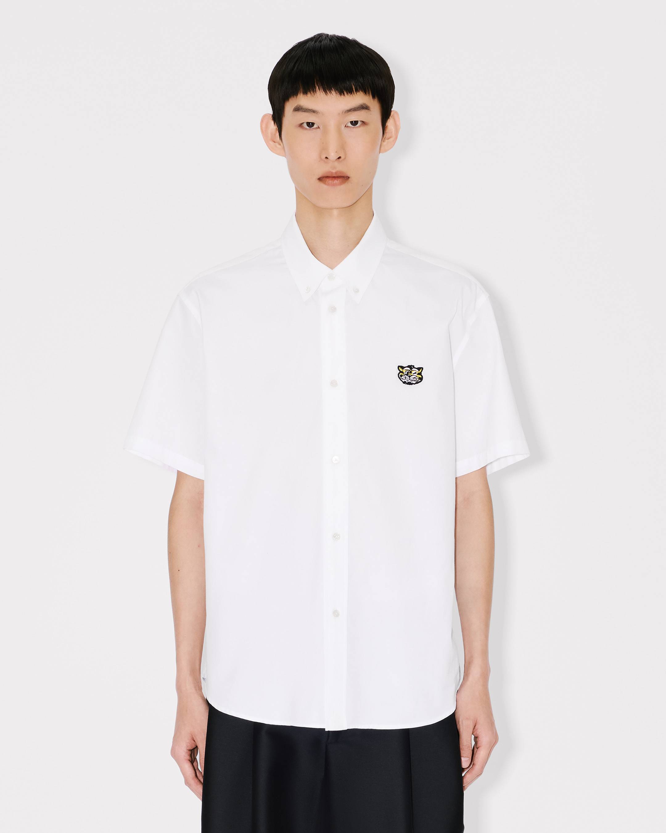 Kenzo Wild Tiger Short Sleeve Shirt In Cotton Poplin