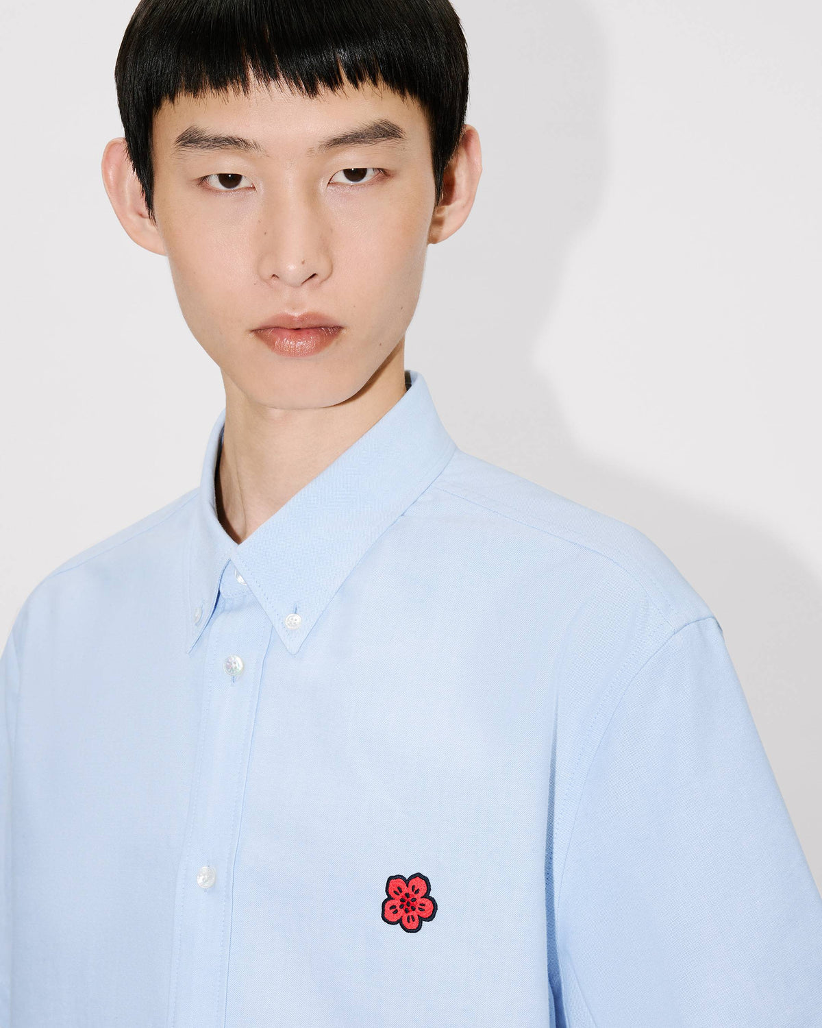 Kenzo Boke Flower Short Sleeve Shirt In Cotton Oxford