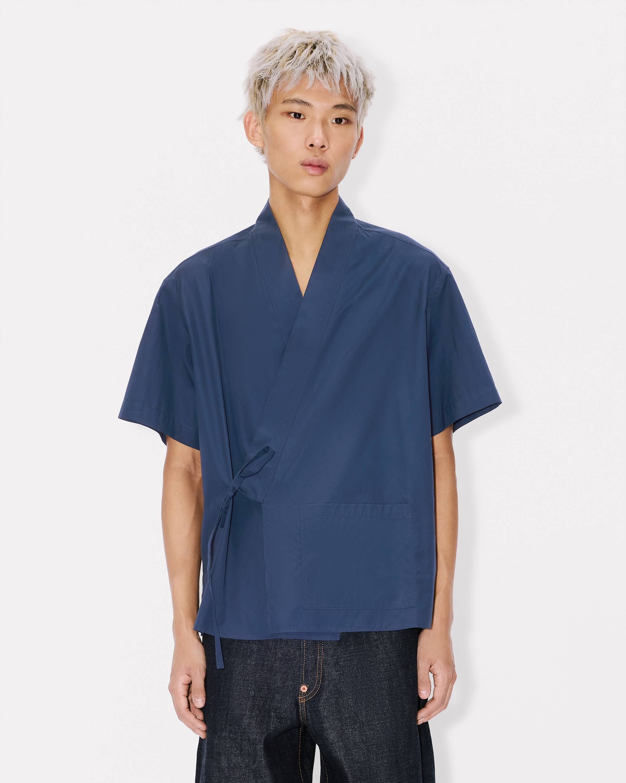 Kenzo Kimono Short Sleeve Shirt In Cotton