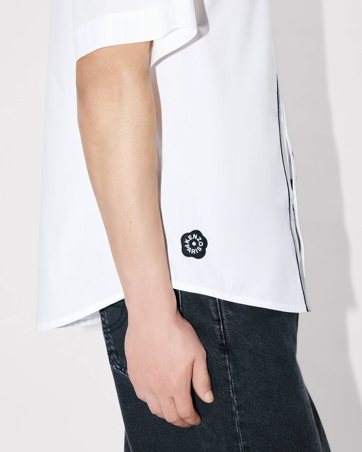 Kenzo Boke Flower 20 Baseball Short Sleeve Shirt In Cotton Poplin