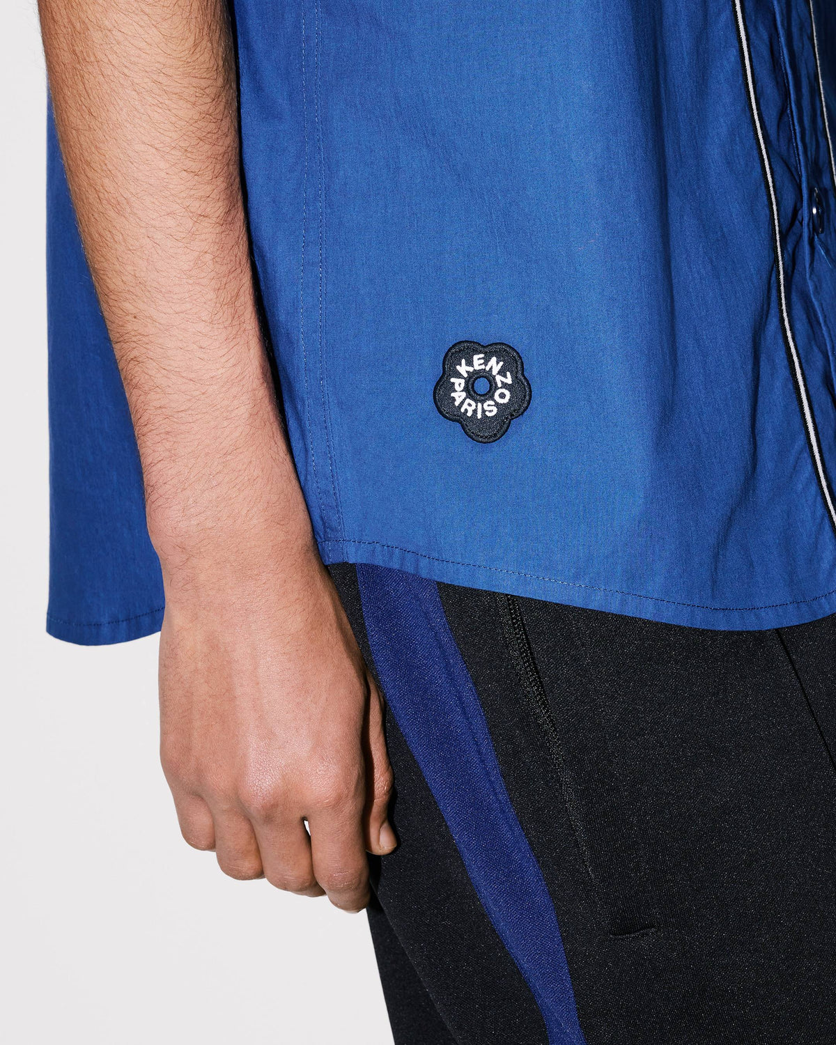 Kenzo Boke Flower 20 Baseball Short Sleeve Shirt In Cotton Poplin