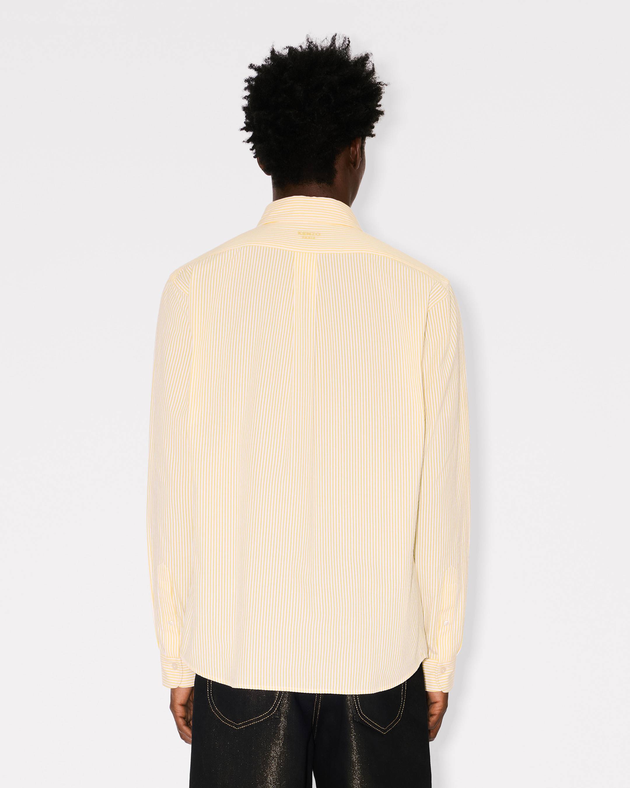 Kenzo Boke Flower Embroidered Casual Shirt In Seersucker Cotton