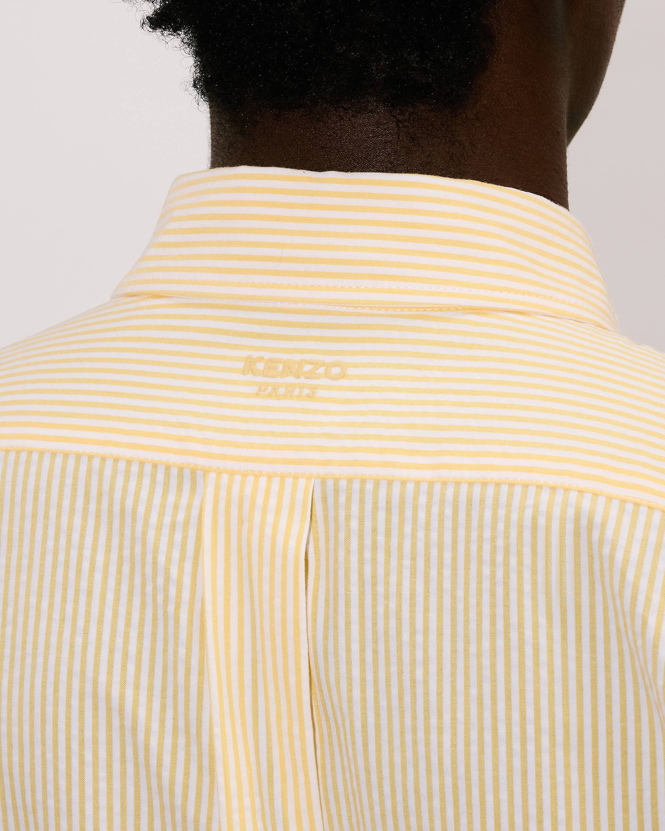 Kenzo Boke Flower Embroidered Casual Shirt In Seersucker Cotton