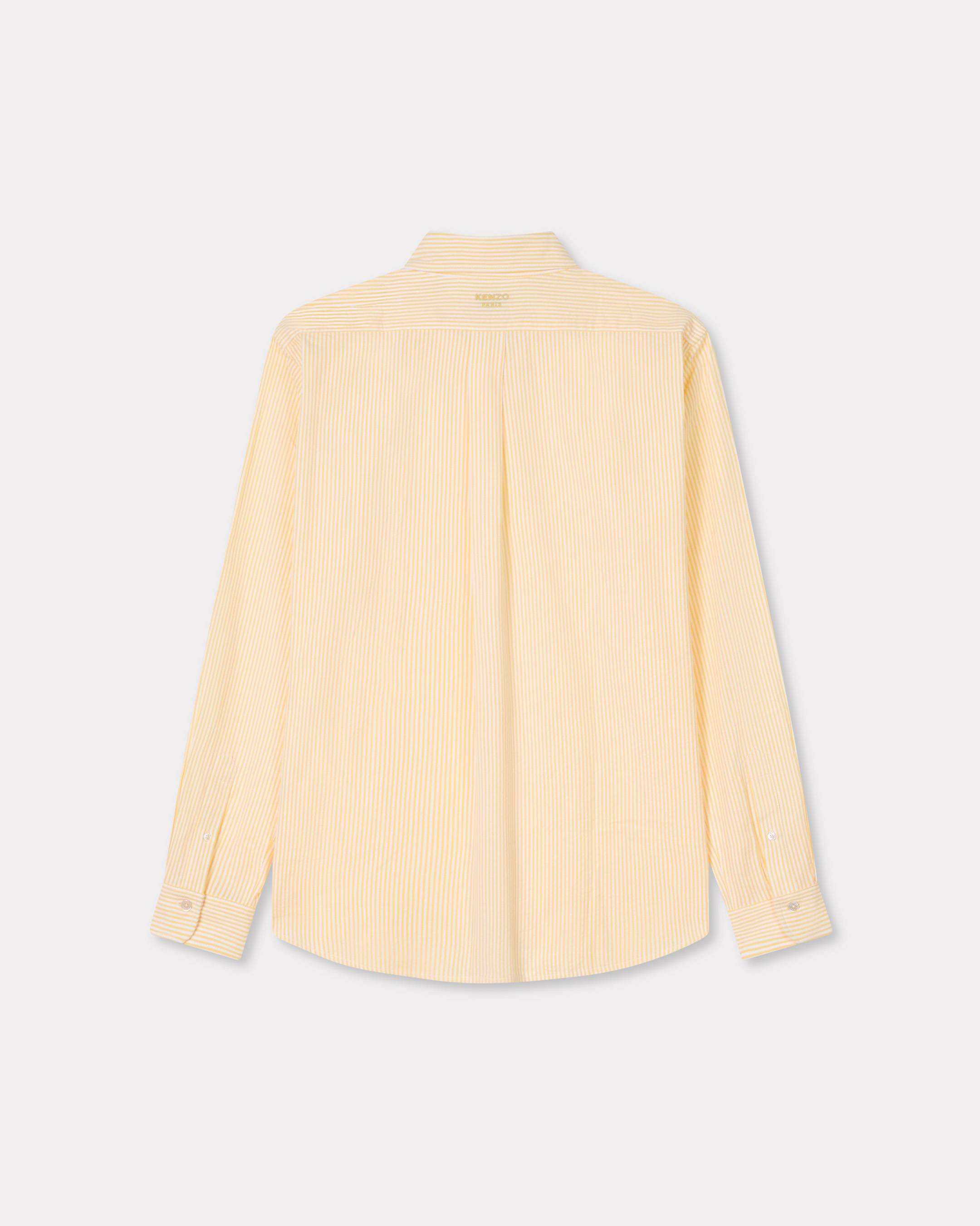Kenzo Boke Flower Embroidered Casual Shirt In Seersucker Cotton