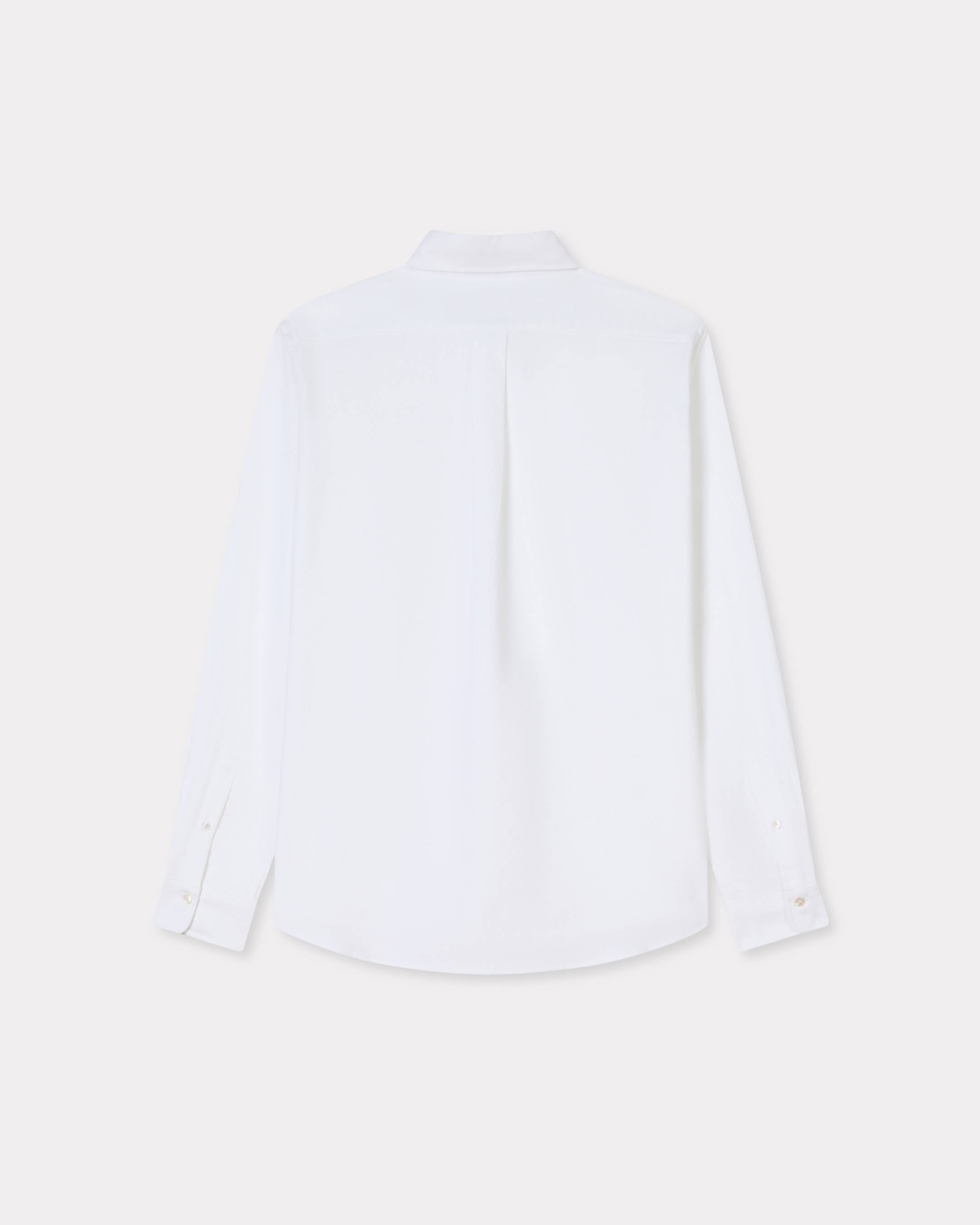 Kenzo Boke Flower Embroidered Casual Shirt In Cotton Oxford