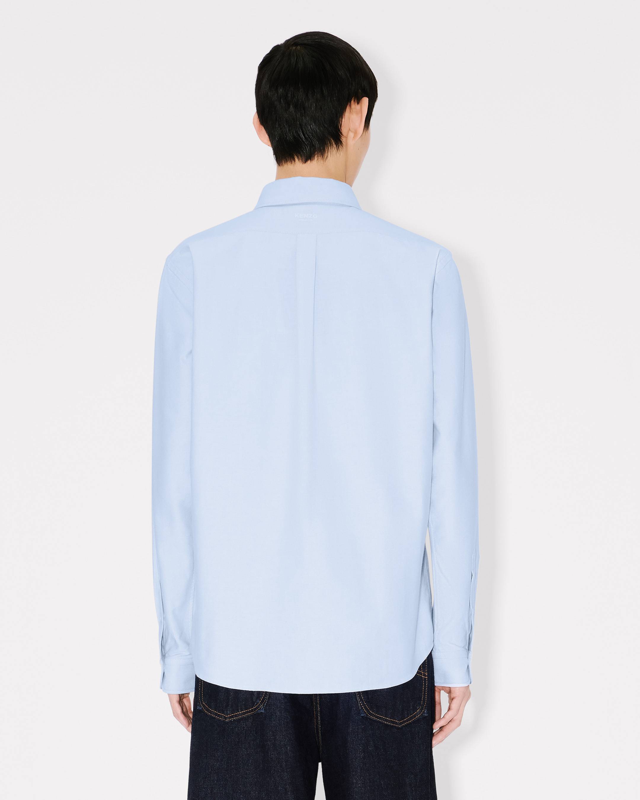 Kenzo Boke Flower Embroidered Casual Shirt In Cotton Oxford