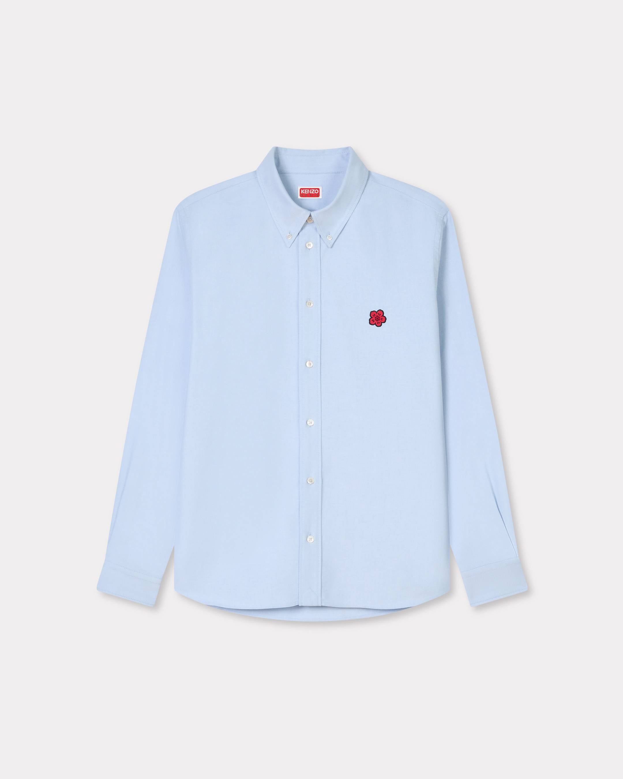 Kenzo Boke Flower Embroidered Casual Shirt In Cotton Oxford