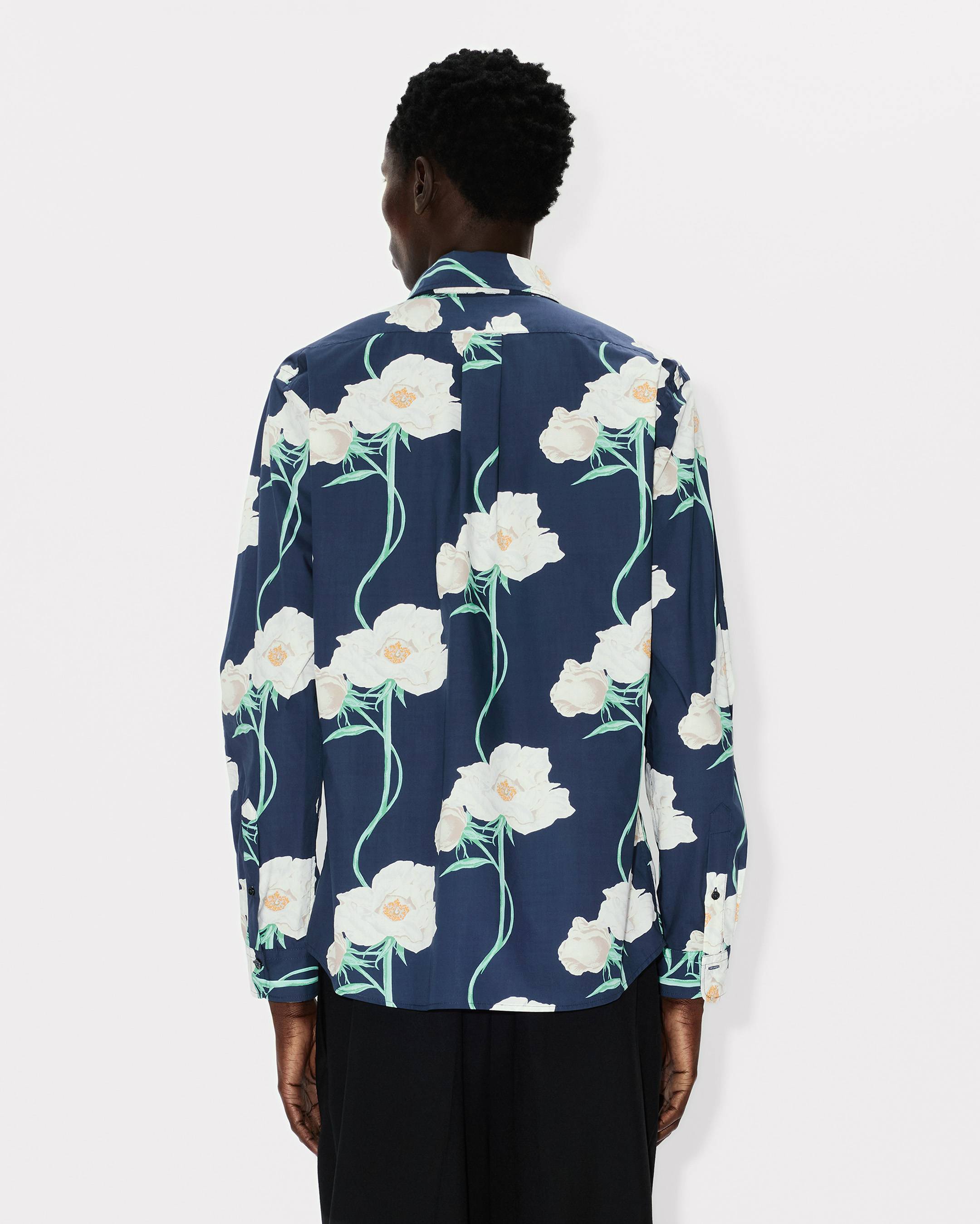 Kenzo Archive Rose Casual Shirt In Oxford Cotton