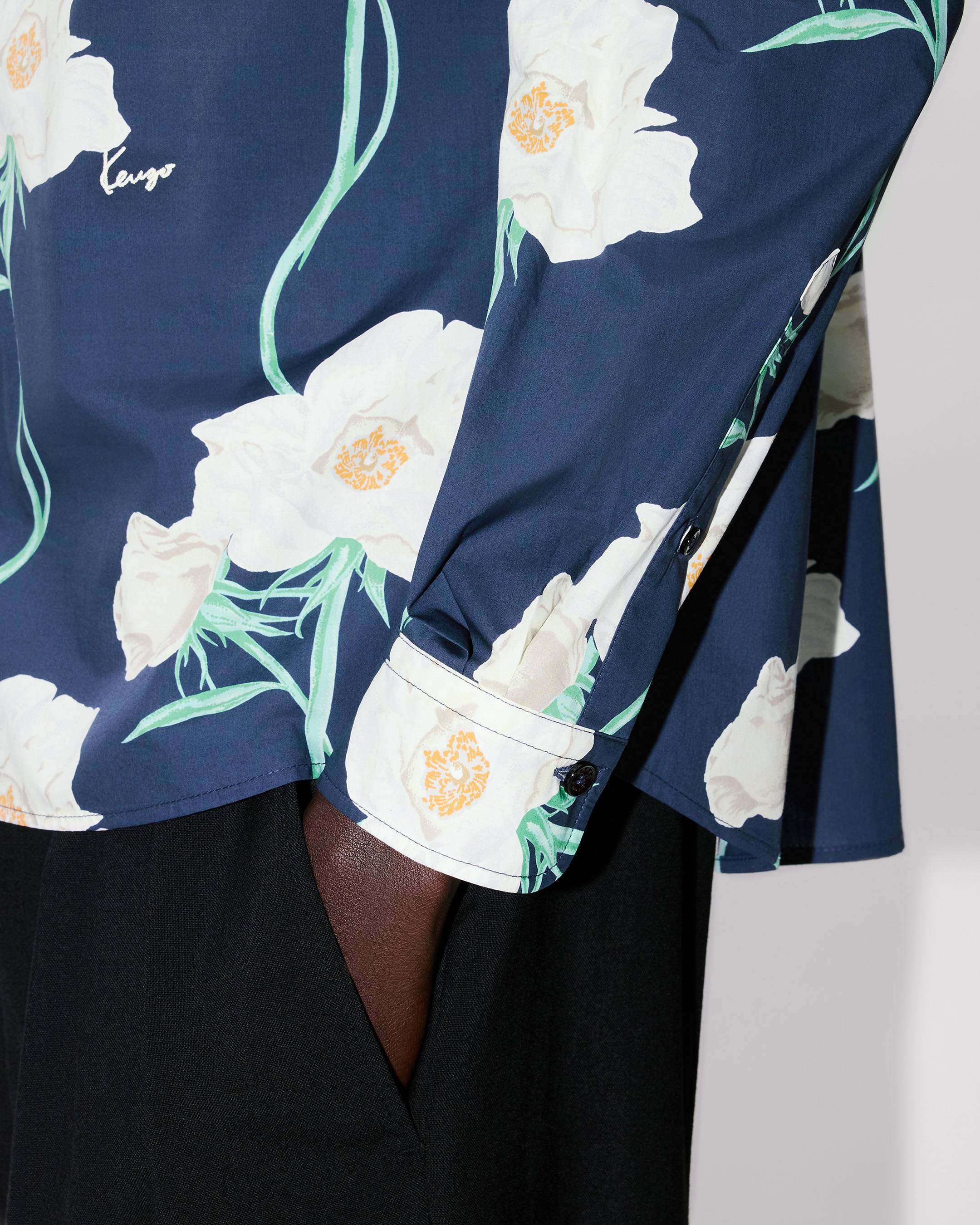 Kenzo Archive Rose Casual Shirt In Oxford Cotton