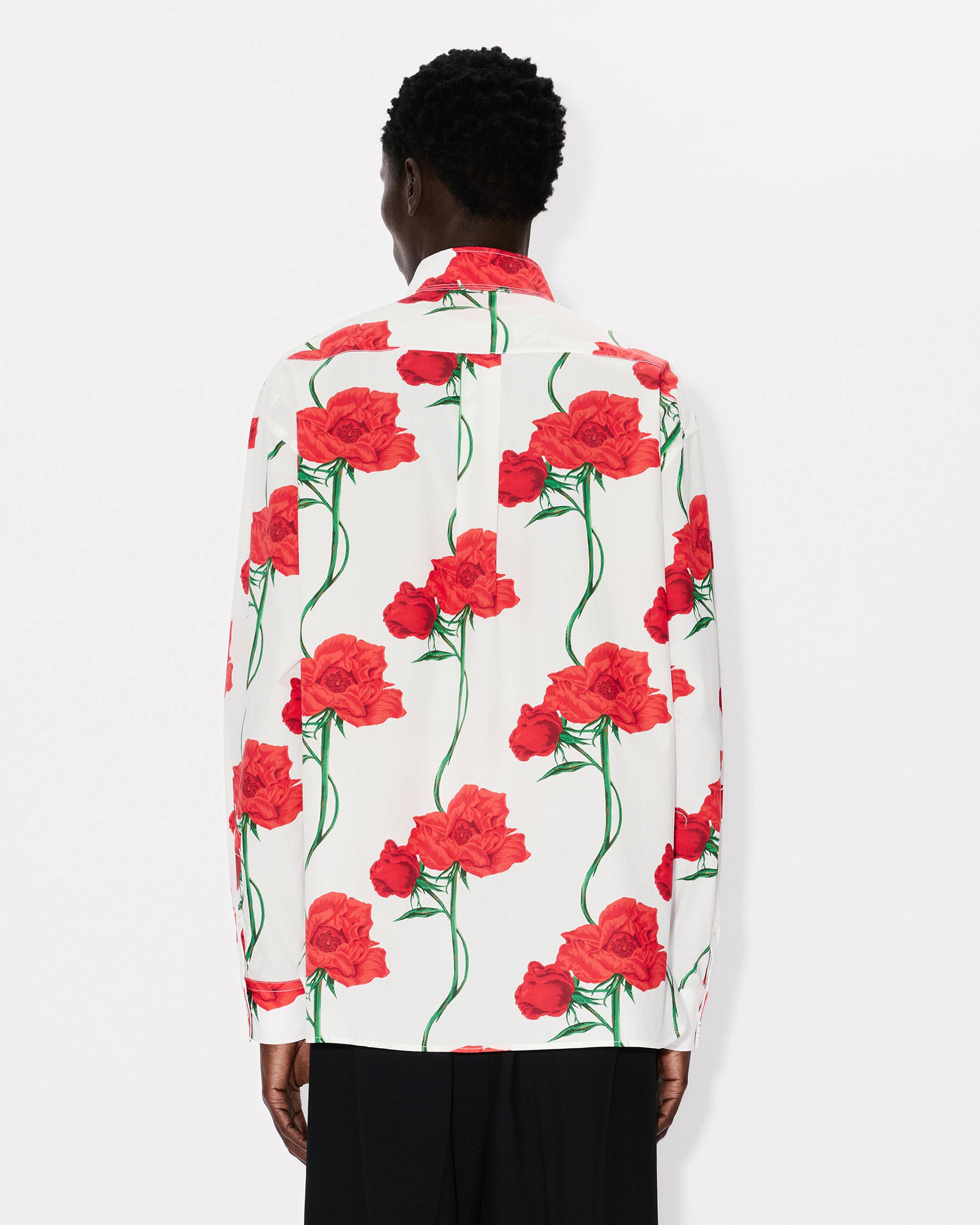 Kenzo Archive Rose Double Breasted Shirt In Cotton