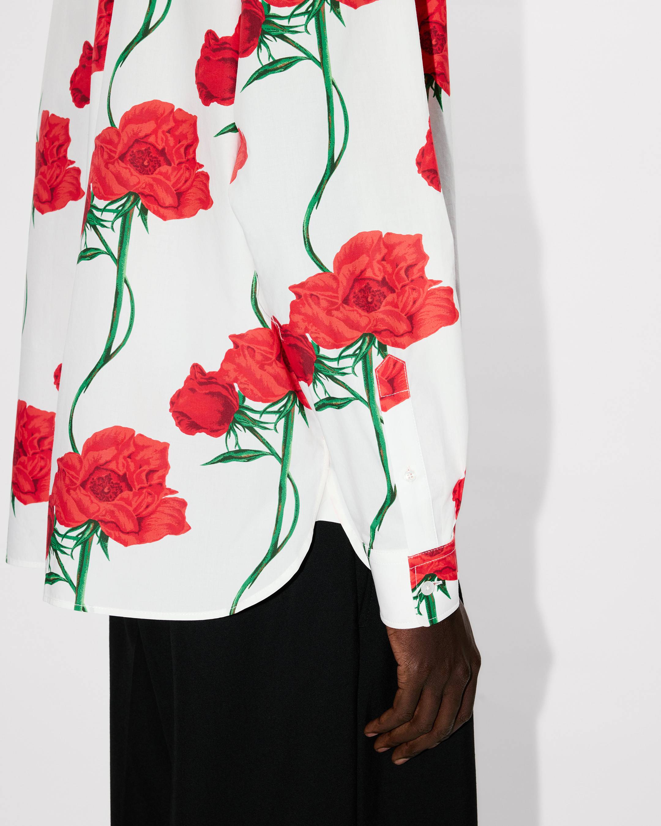 Kenzo Archive Rose Double Breasted Shirt In Cotton