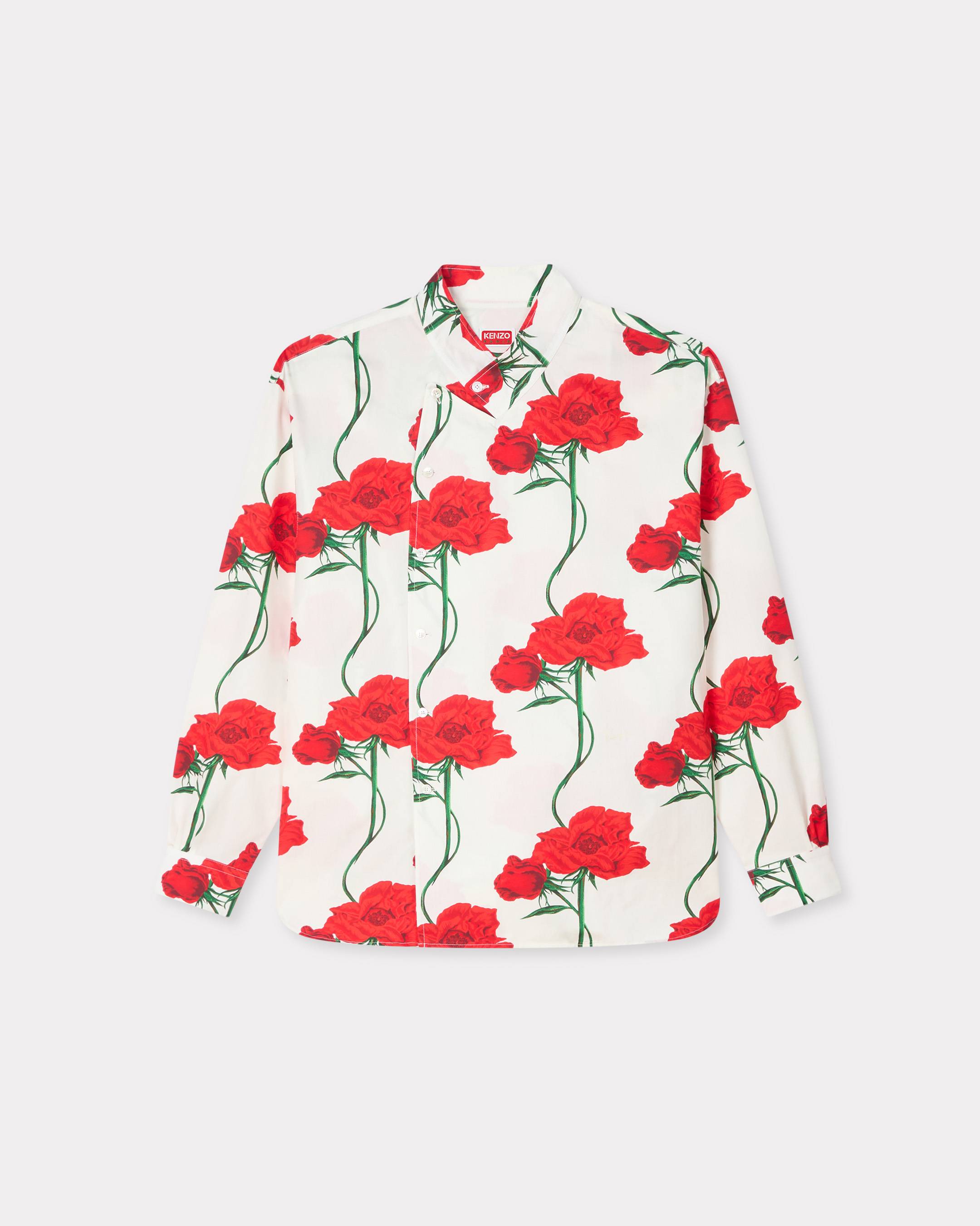 Kenzo Archive Rose Double Breasted Shirt In Cotton