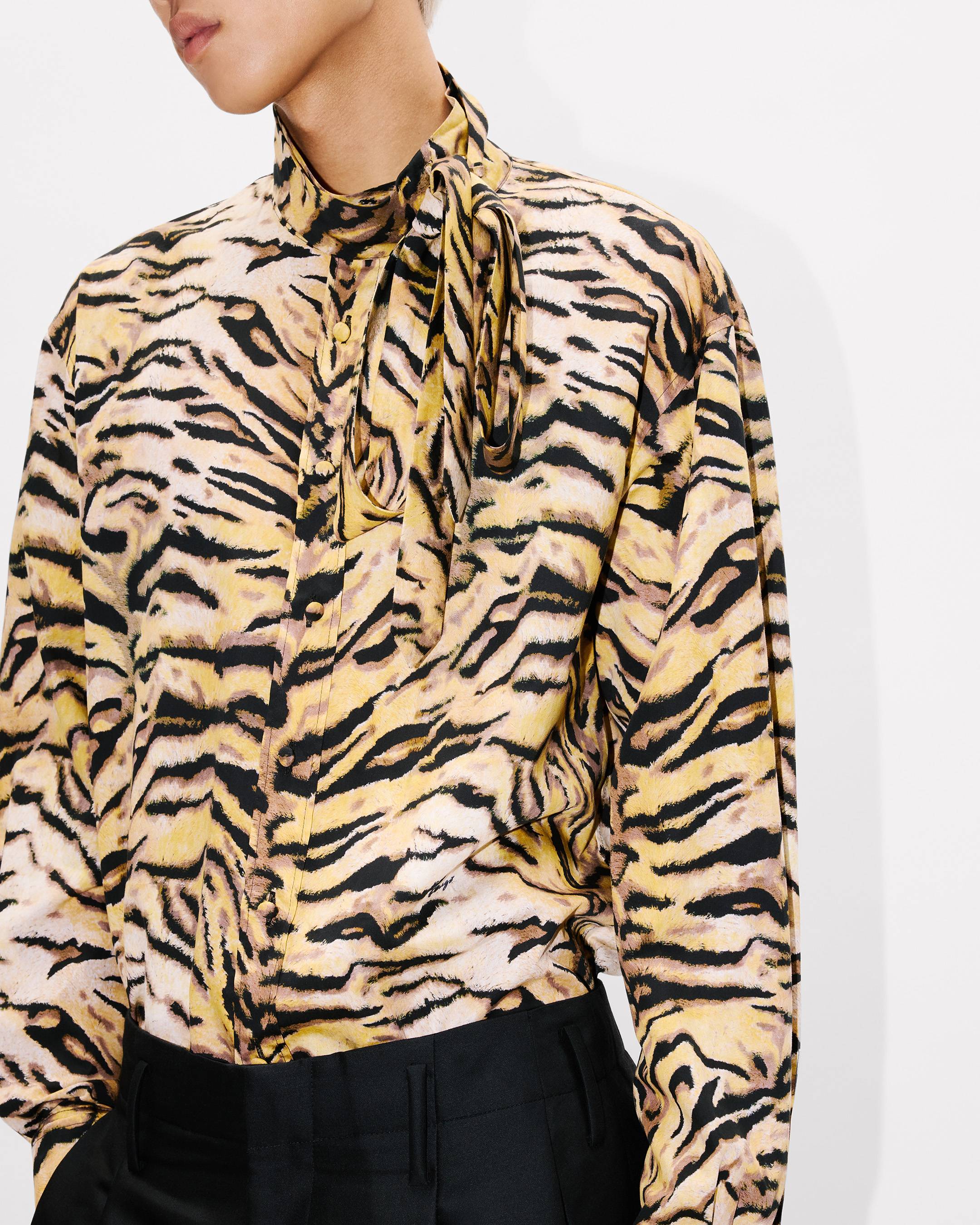 Kenzo Tiger Bow Shirt In Cotton