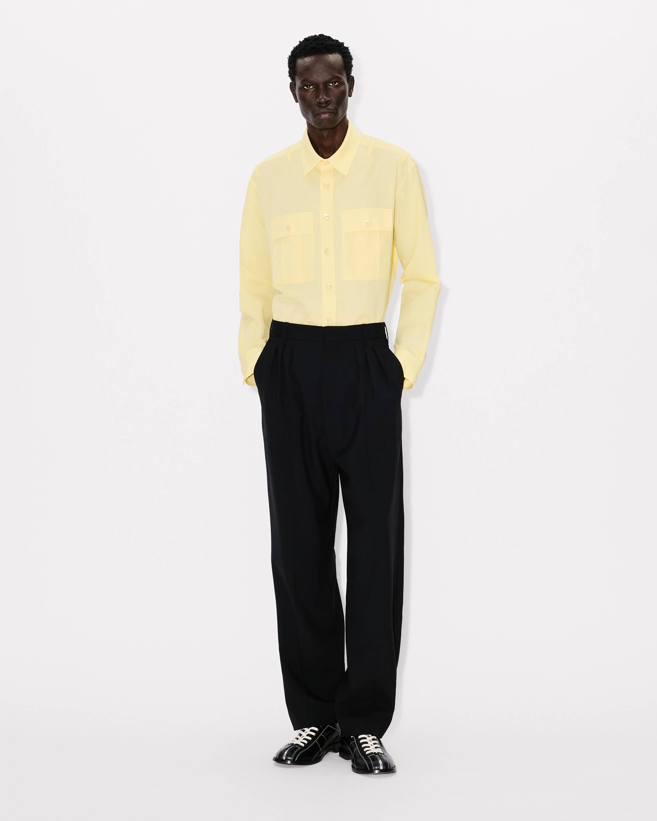 Kenzo Cargo Overshirt In Cotton Linen