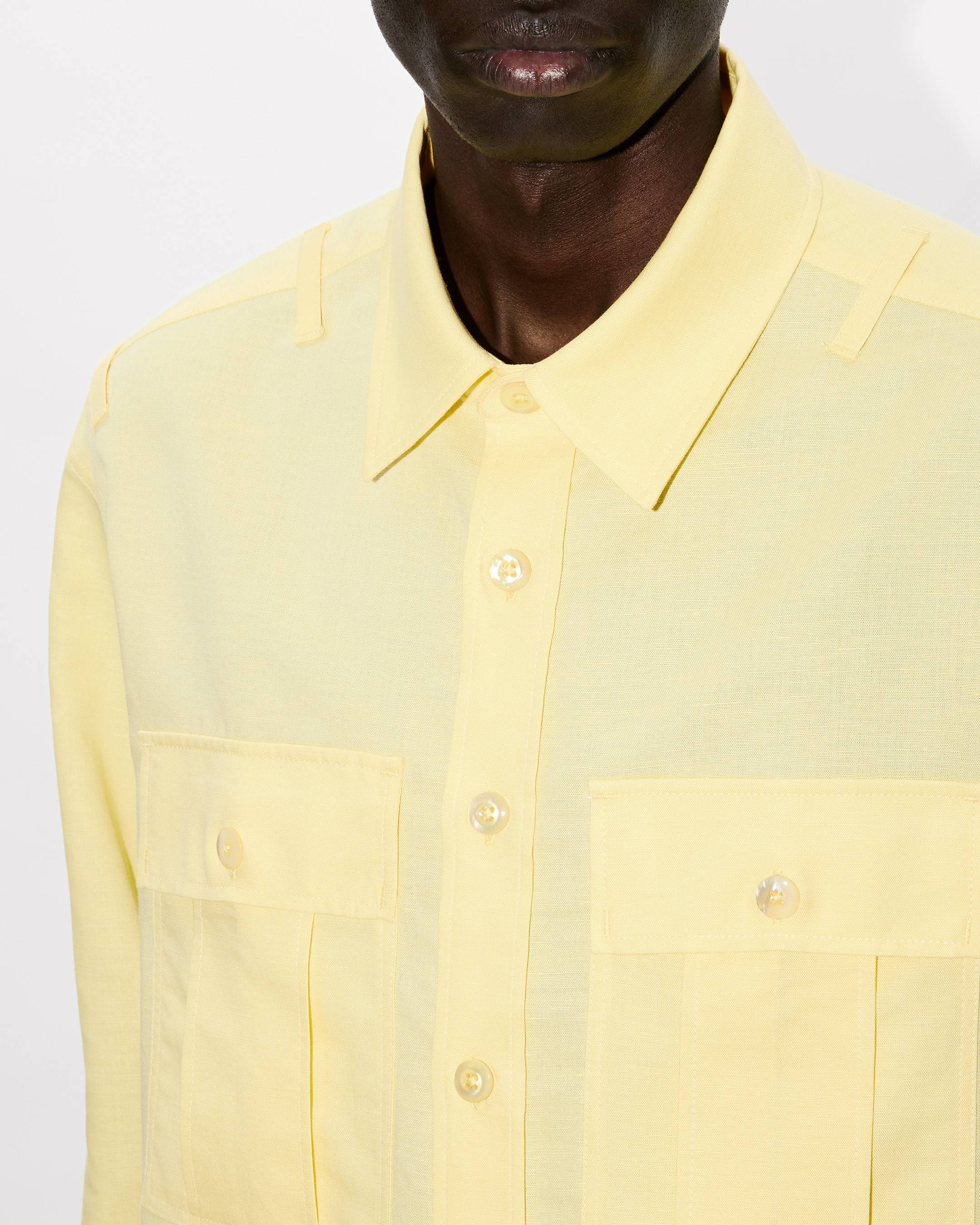 Kenzo Cargo Overshirt In Cotton Linen