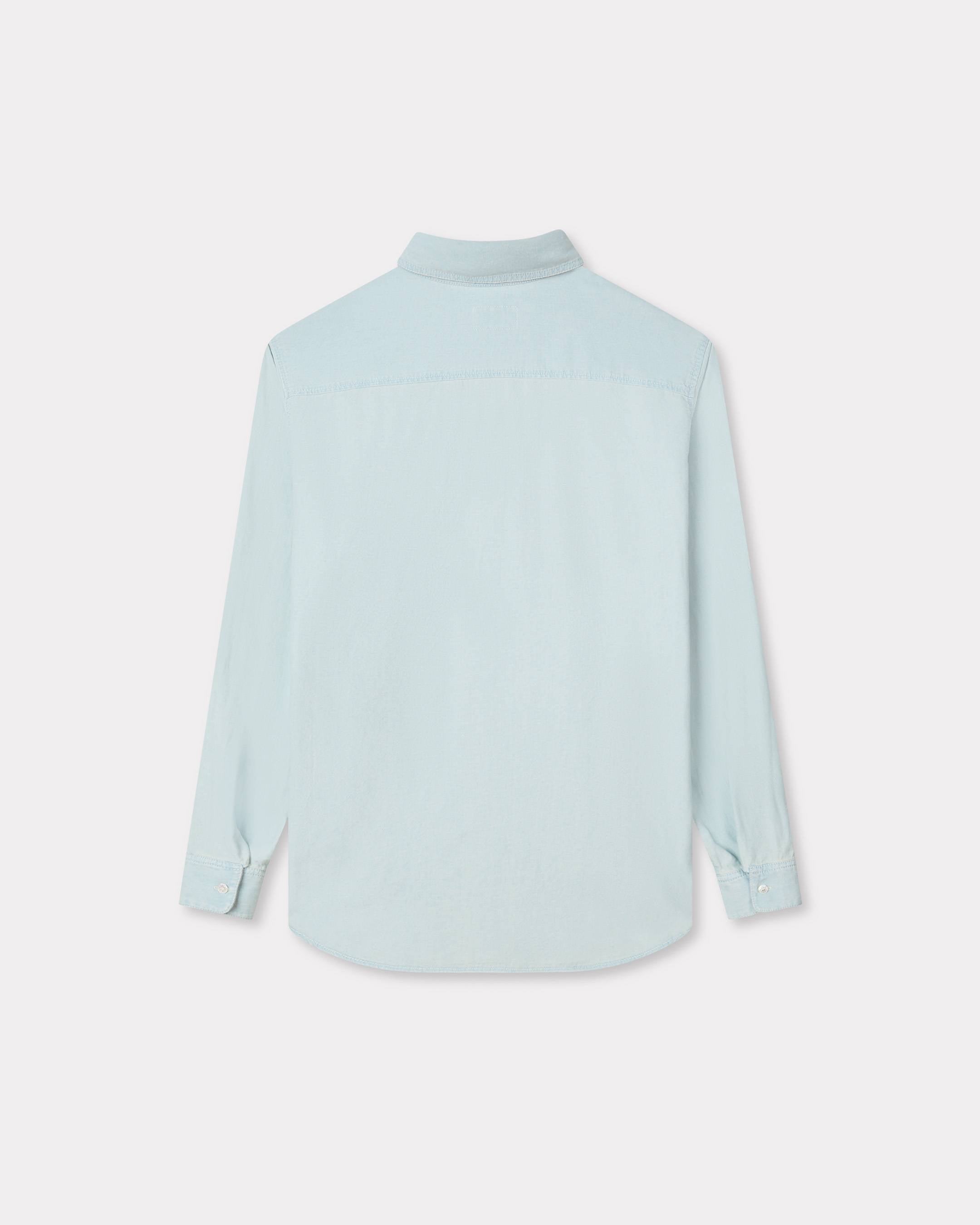 Kenzo Workwear Shirt In Stone Bleach Chambray