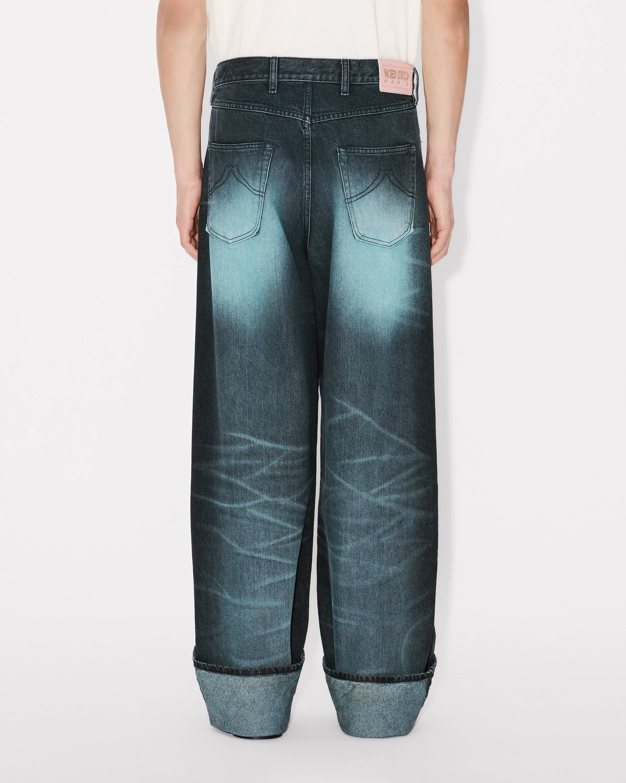 Kenzo Turn Up Wide Fit Jeans In Japanese Denim