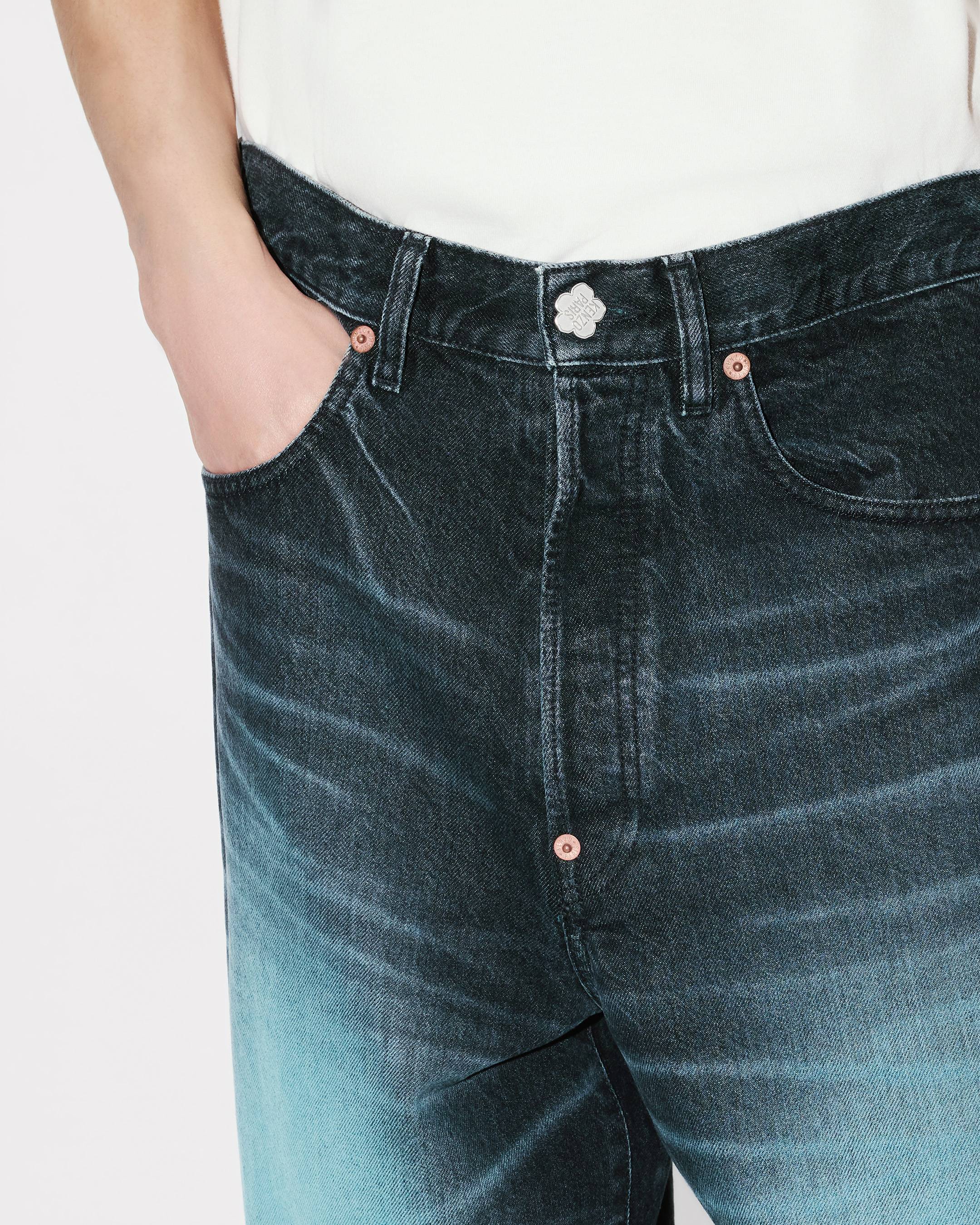 Kenzo Turn Up Wide Fit Jeans In Japanese Denim