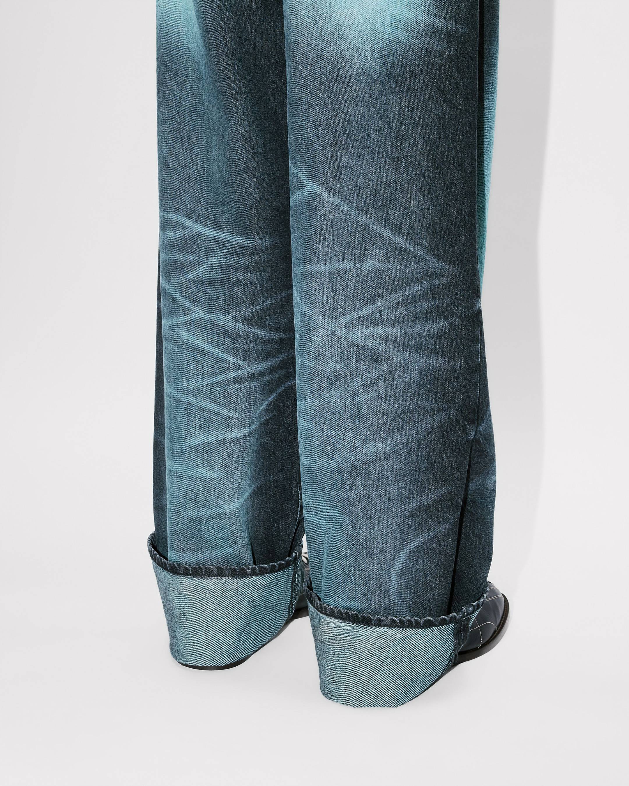 Kenzo Turn Up Wide Fit Jeans In Japanese Denim
