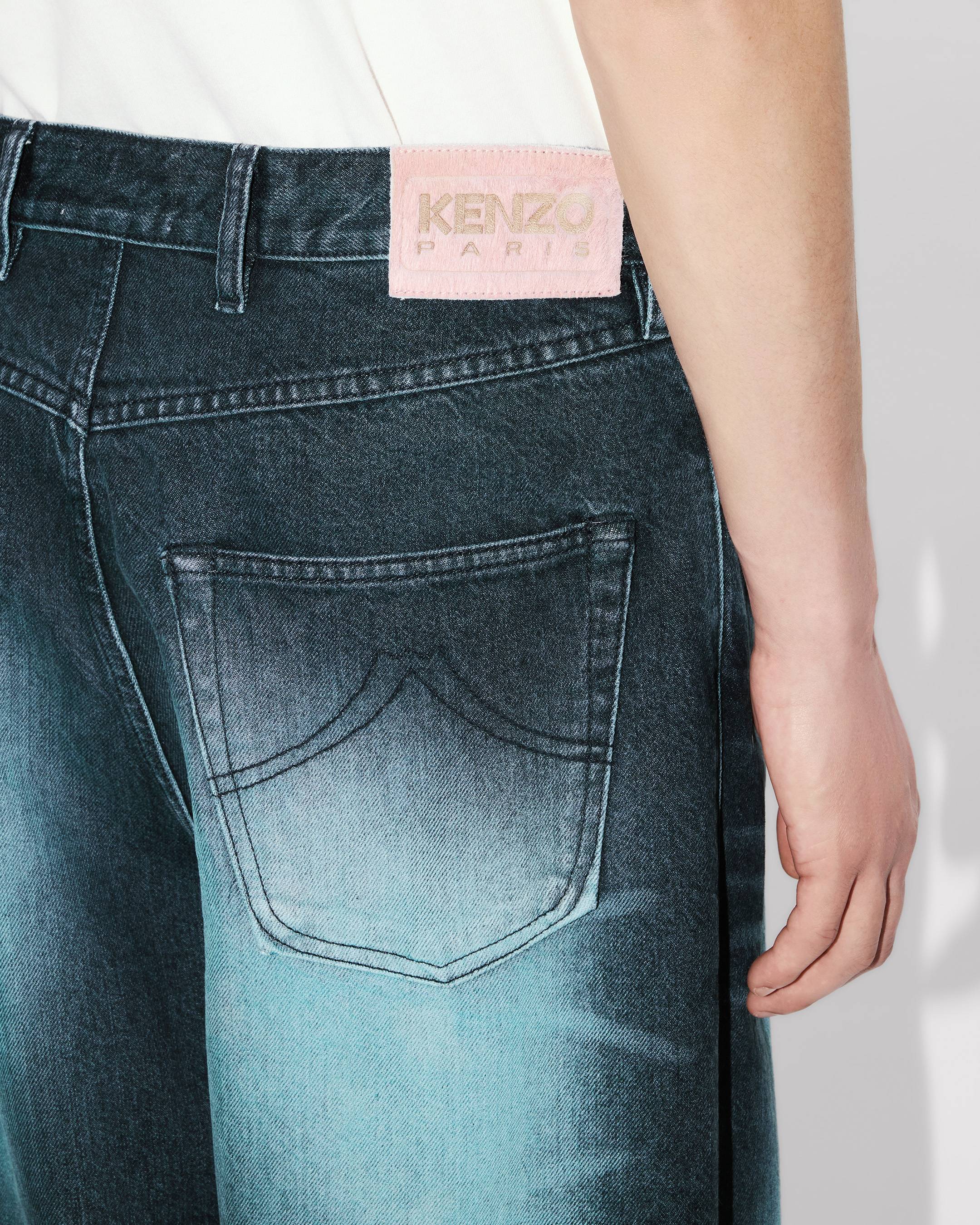 Kenzo Turn Up Wide Fit Jeans In Japanese Denim